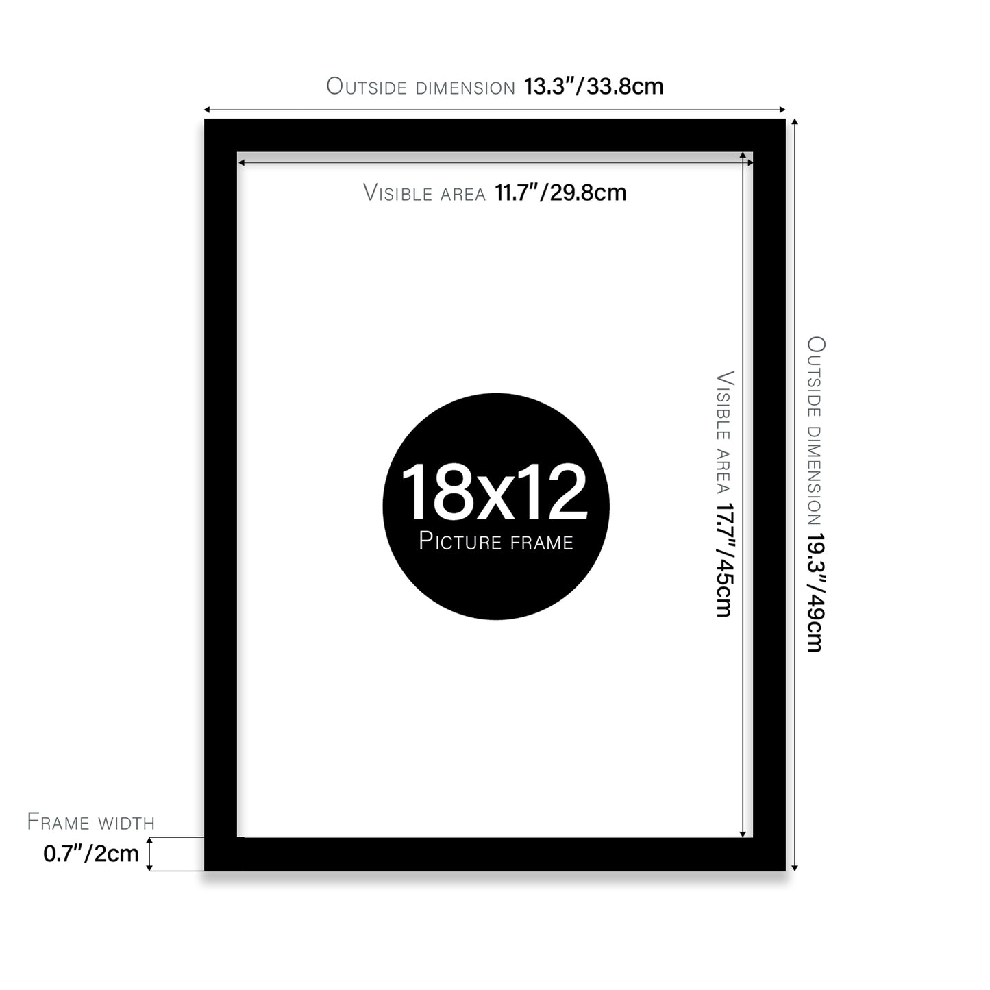 Black 18x12" Picture Frame b2b