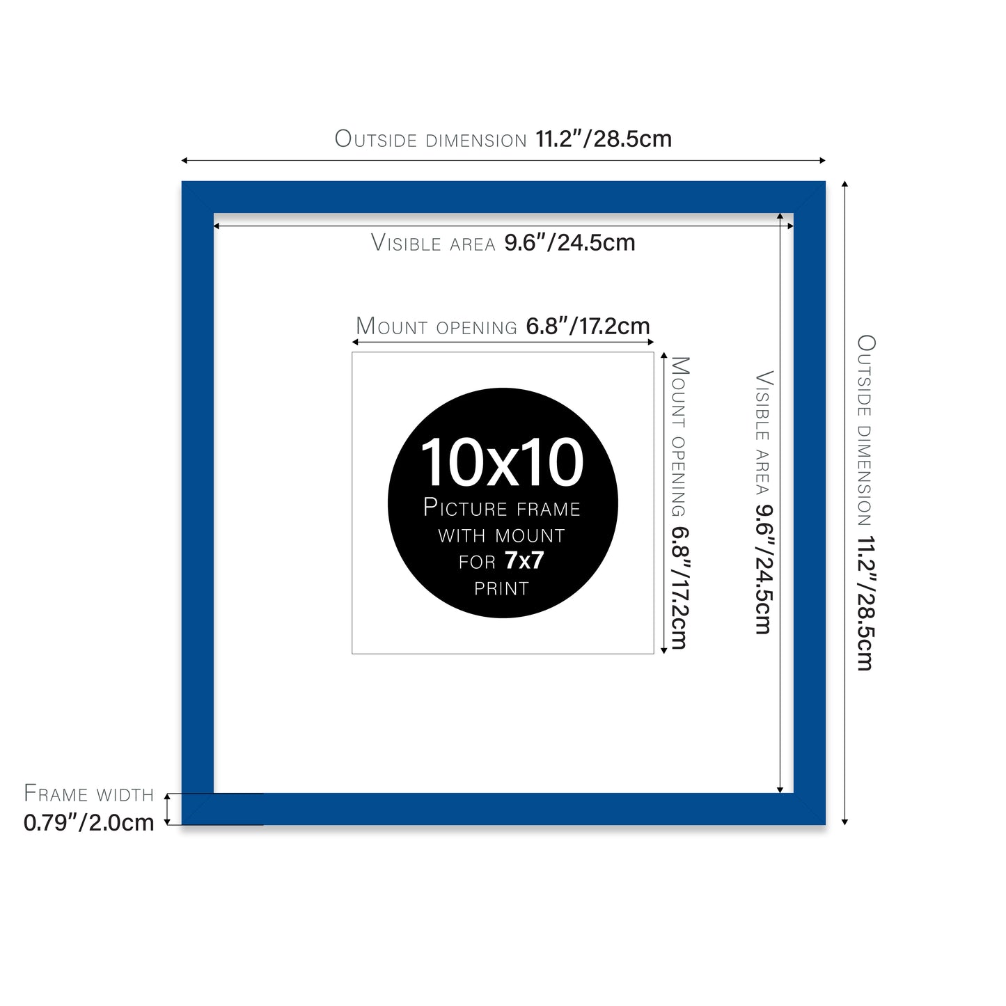 Blue Picture Frame 20mm Edge