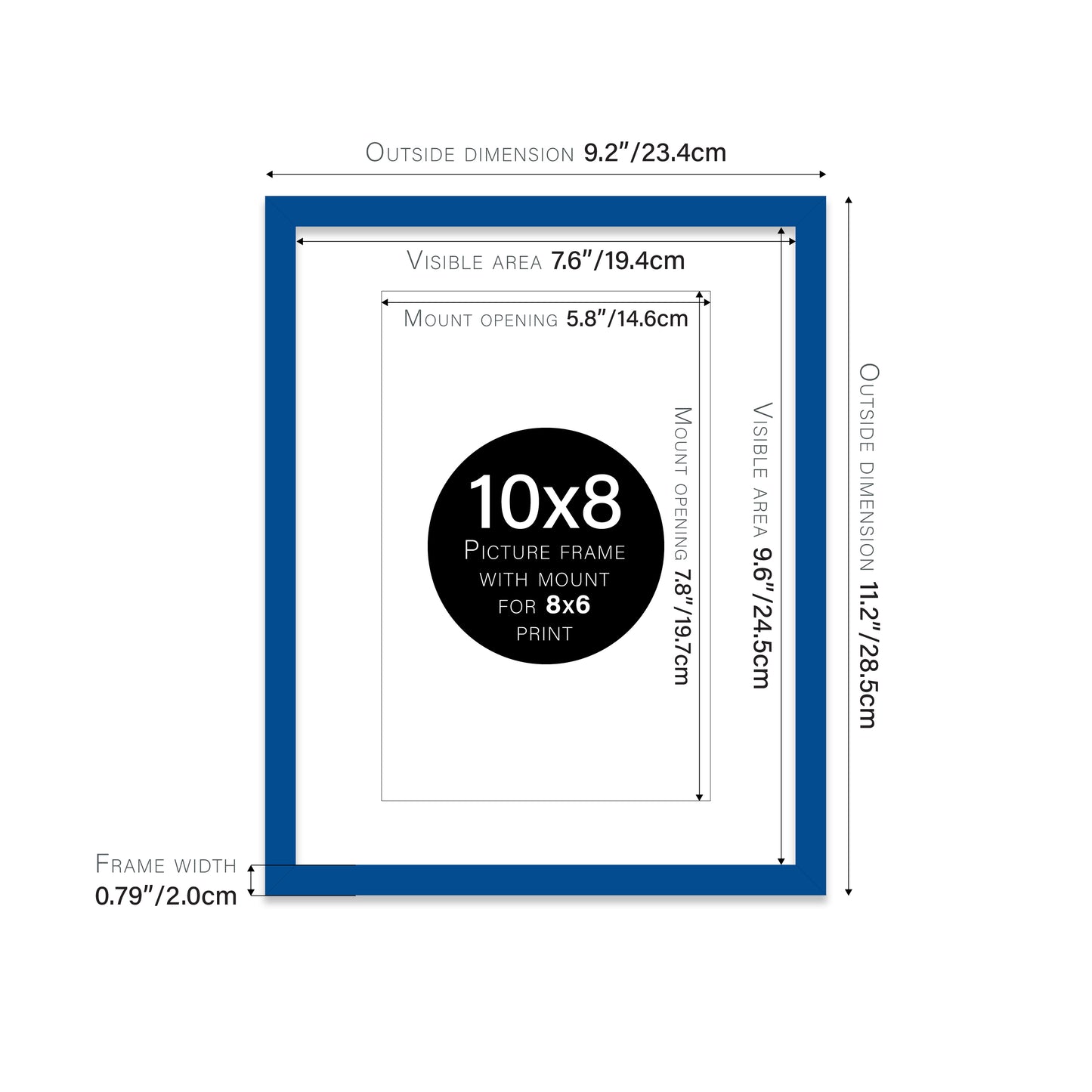 Blue Picture Frame 20mm Edge