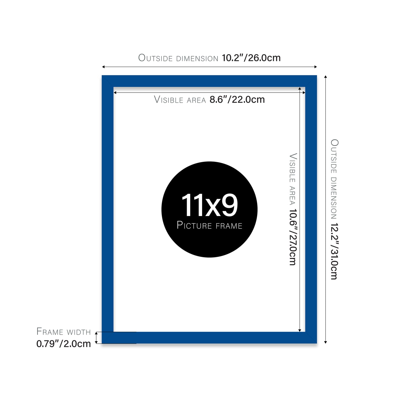 Blue Picture Frame 20mm Edge