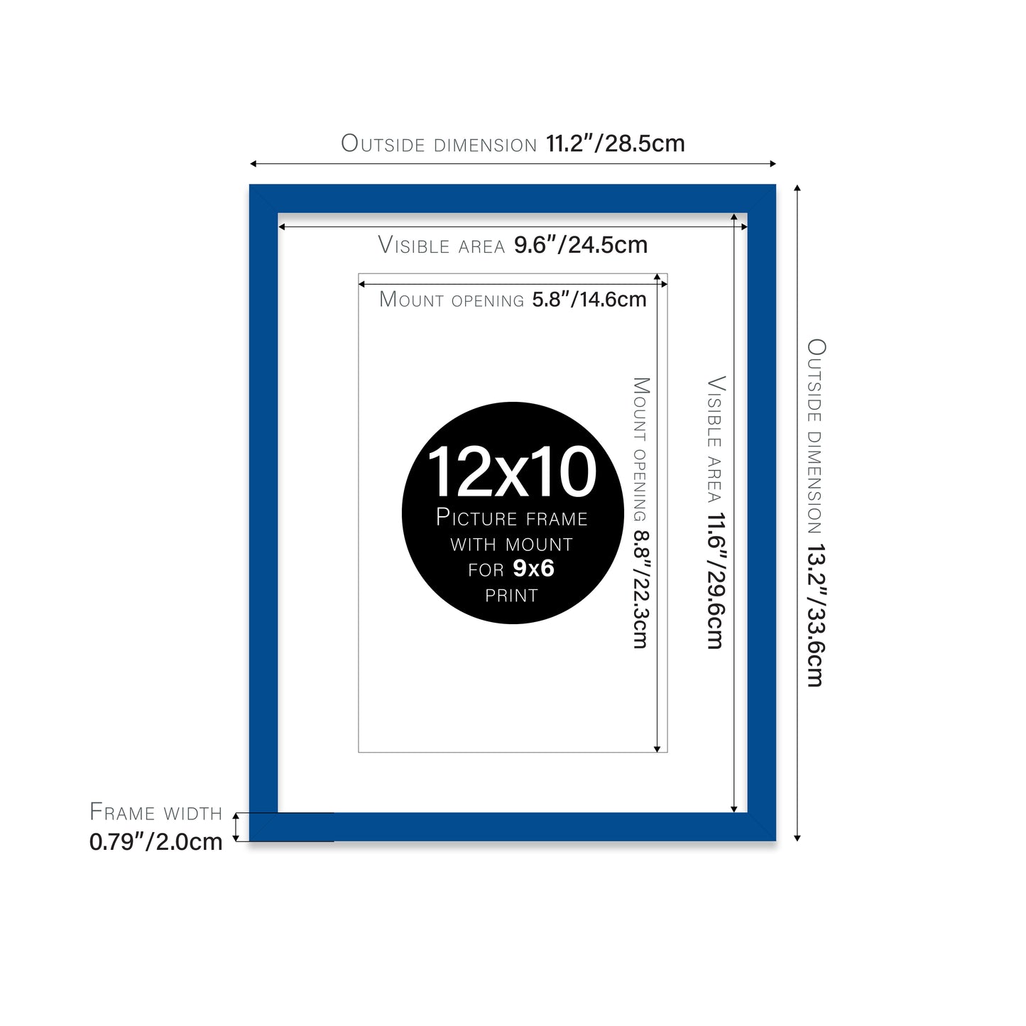 Blue Picture Frame 20mm Edge