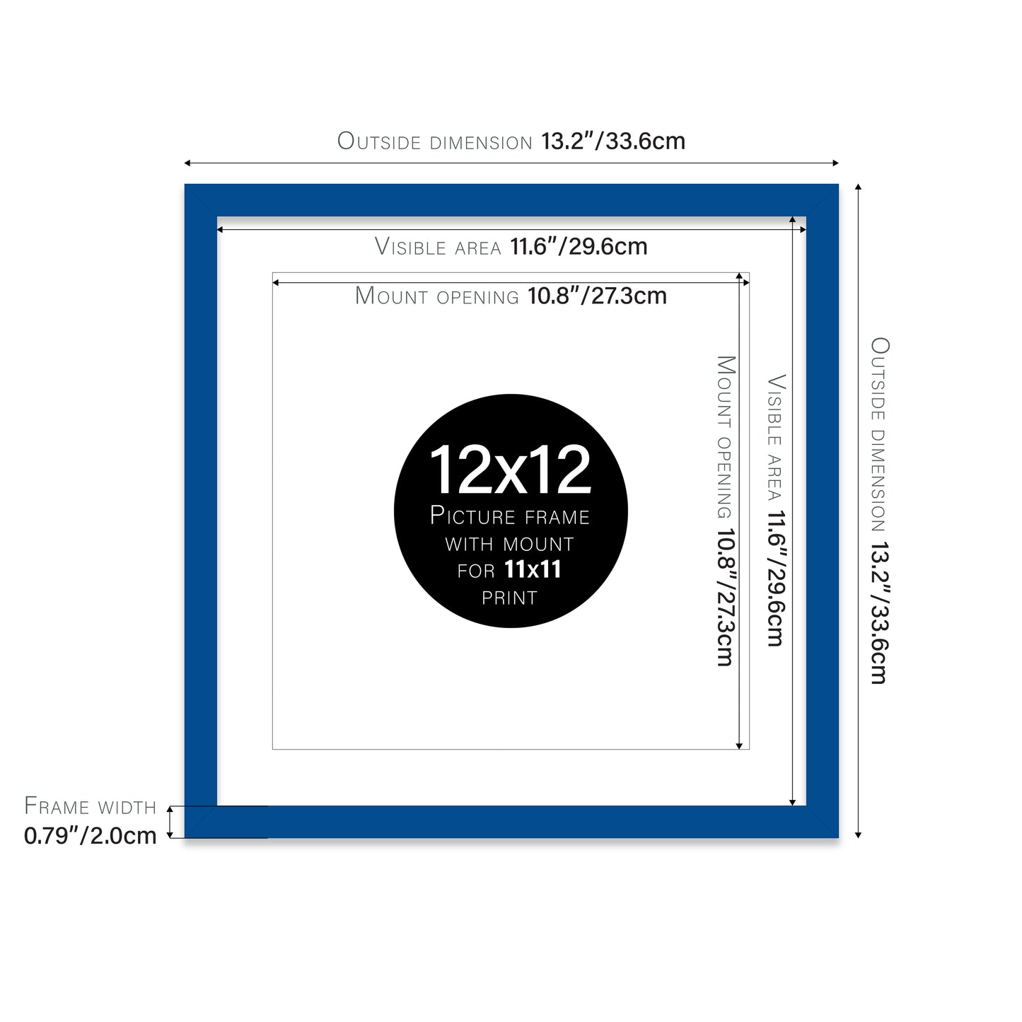 Blue Picture Frame 20mm Edge