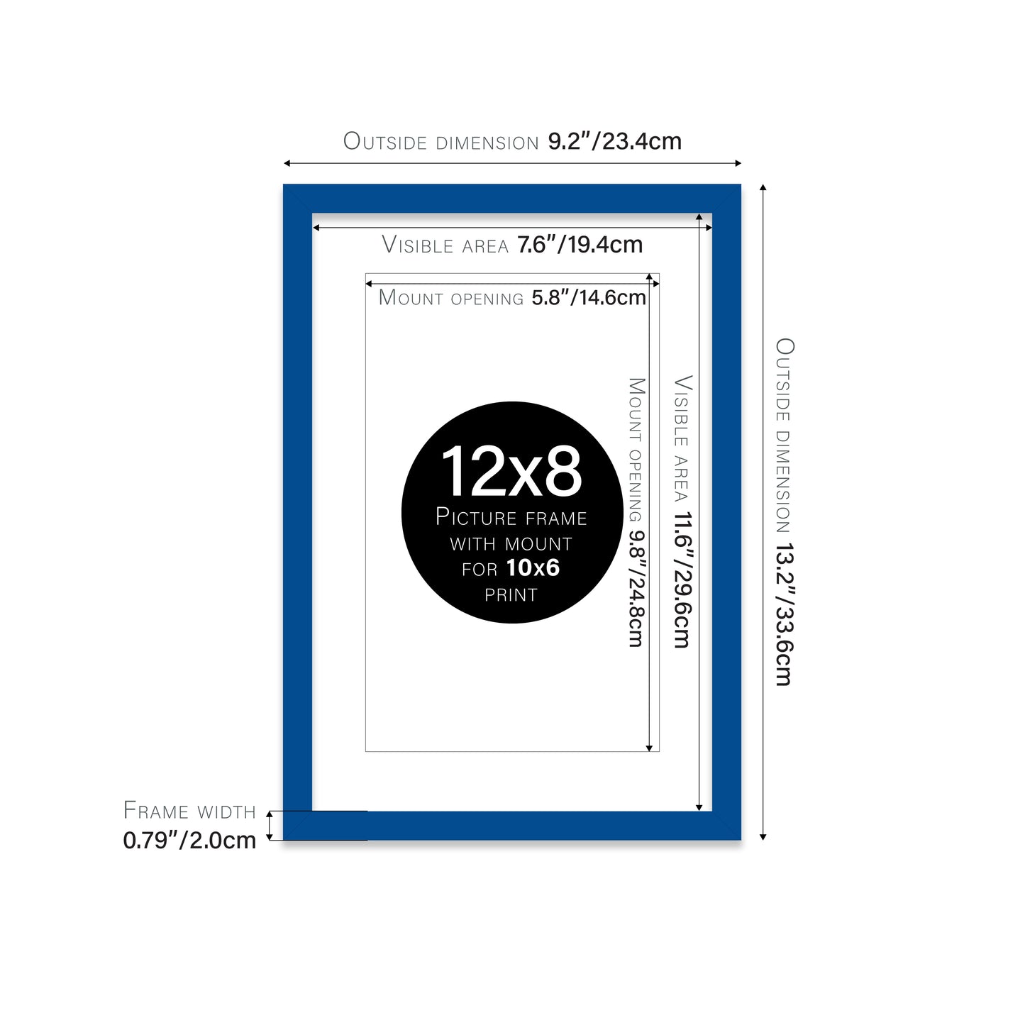 Blue Picture Frame 20mm Edge