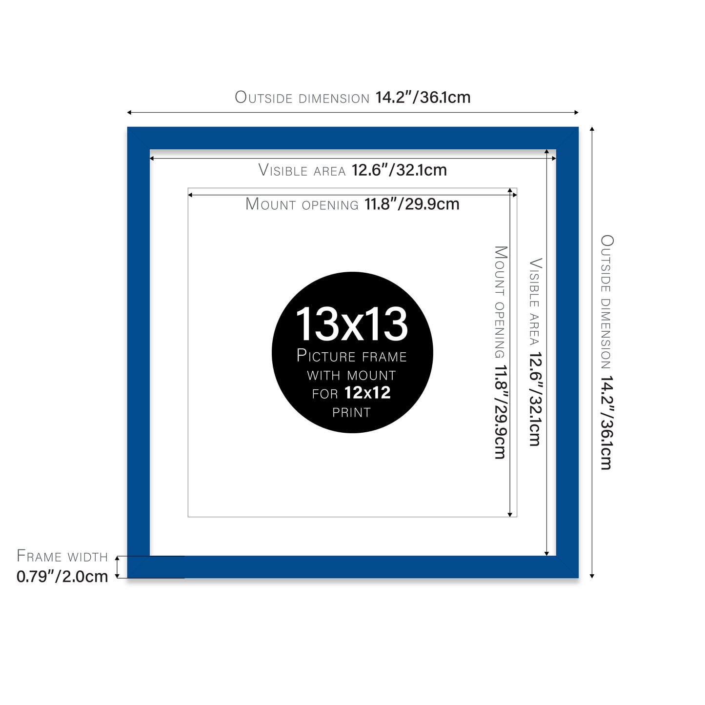 Blue Picture Frame 20mm Edge