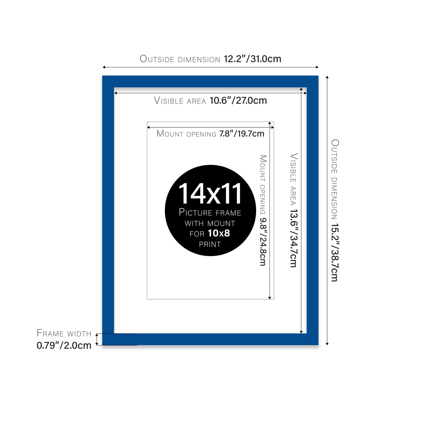 Blue Picture Frame 20mm Edge