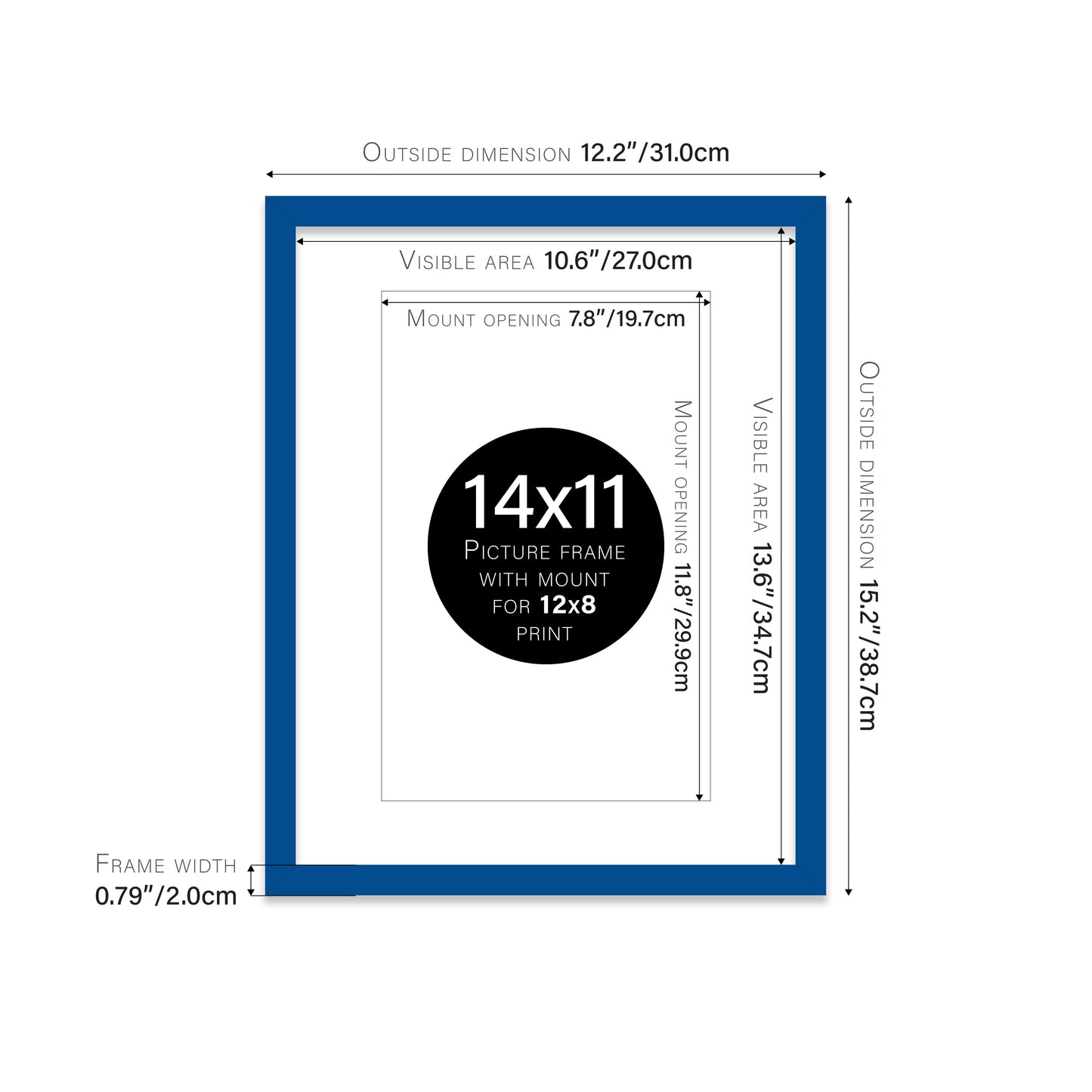 Blue Picture Frame 20mm Edge