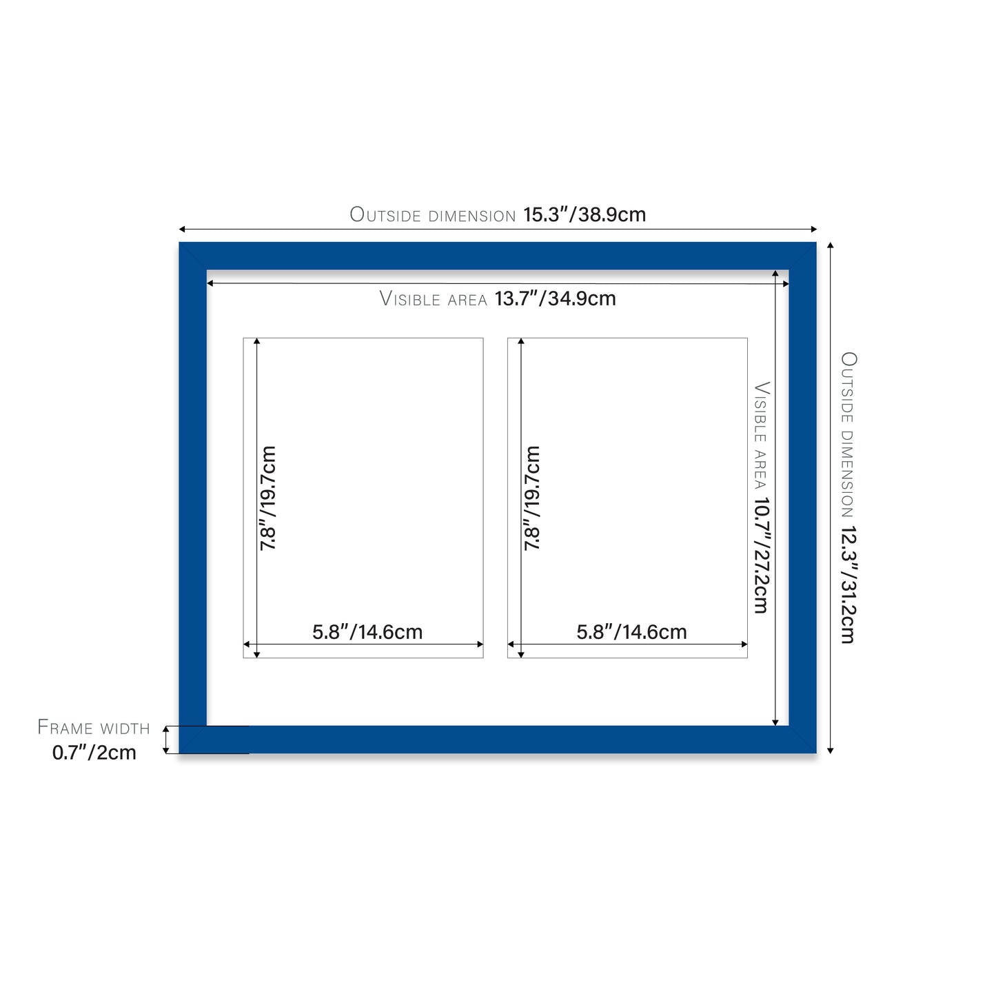 Blue Picture Frame 20mm Edge