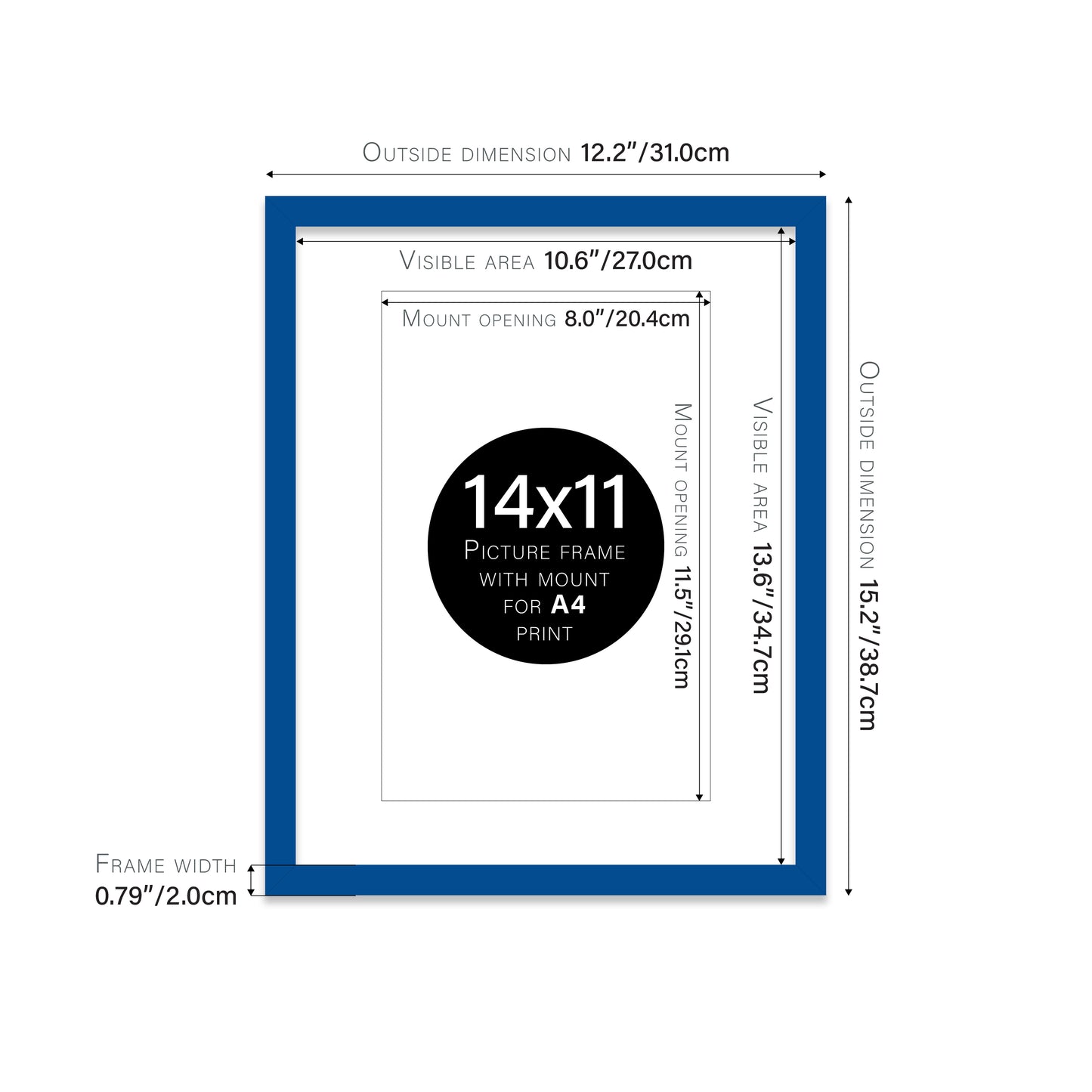 Blue Picture Frame 20mm Edge