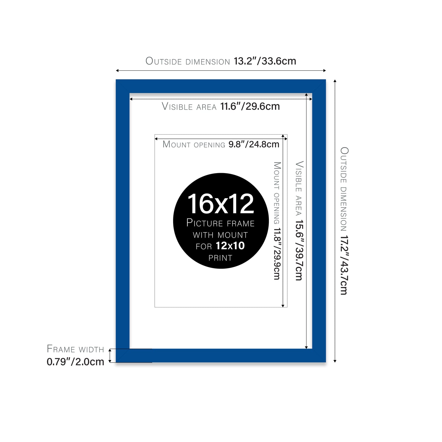 Blue Picture Frame 20mm Edge
