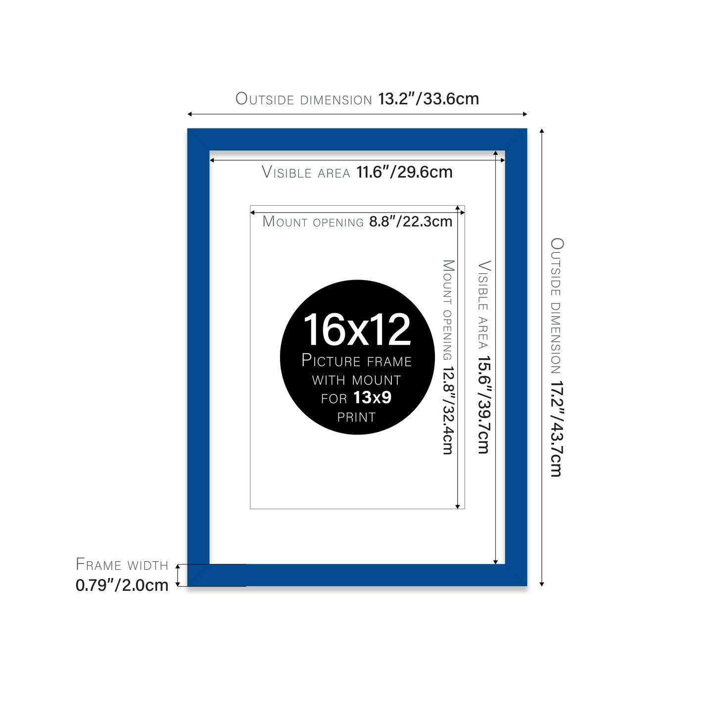 Blue Picture Frame 20mm Edge