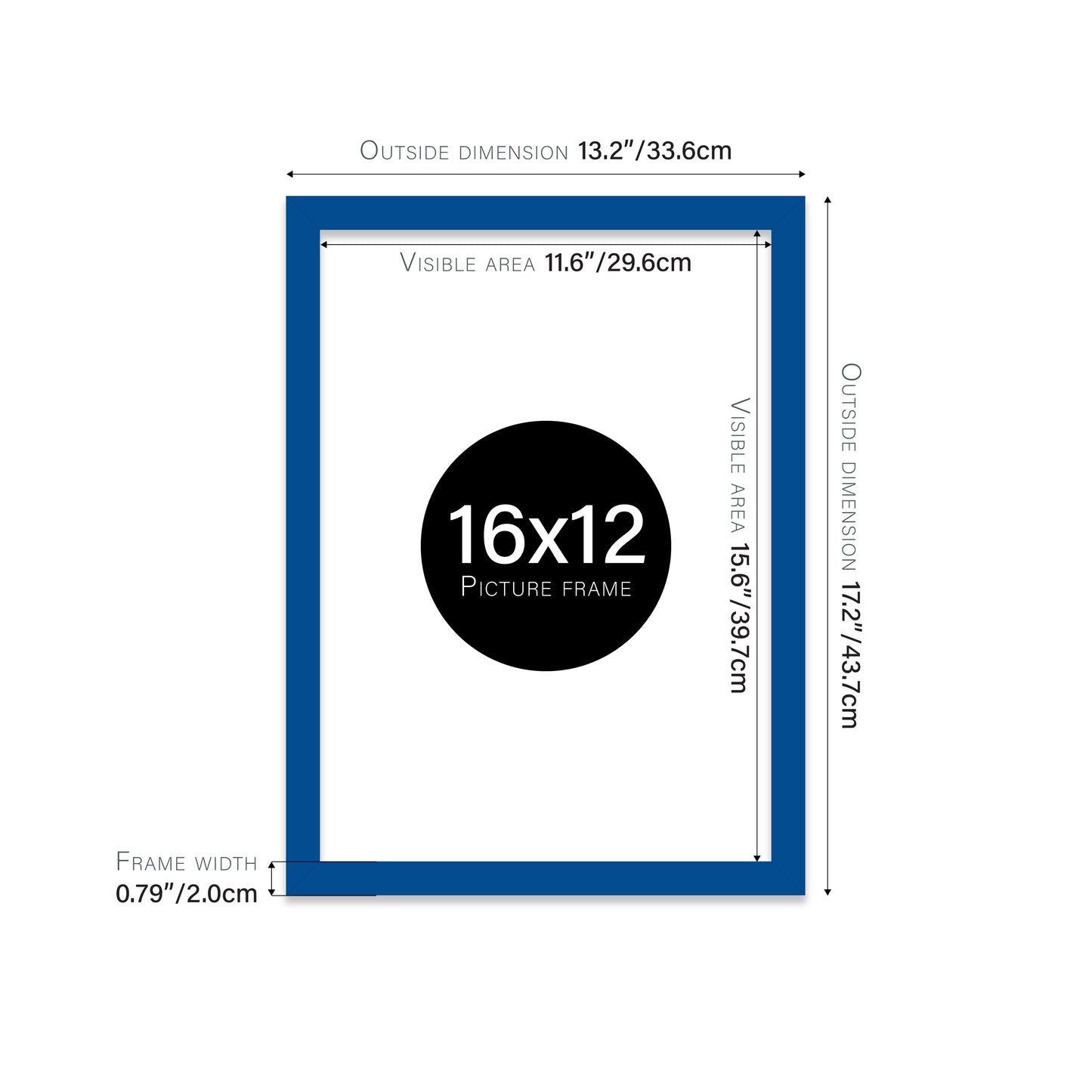 Blue Picture Frame 20mm Edge