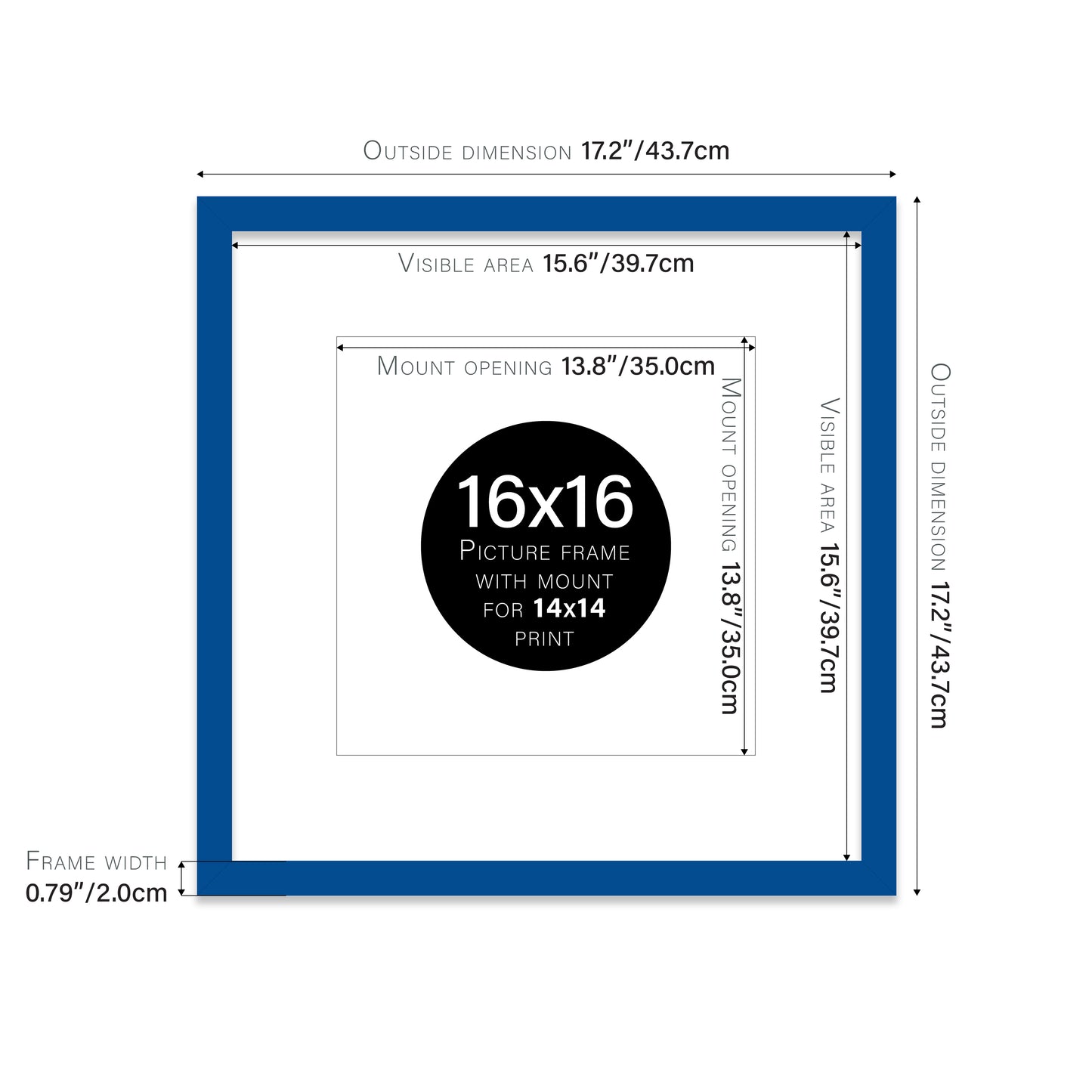 Blue Picture Frame 20mm Edge