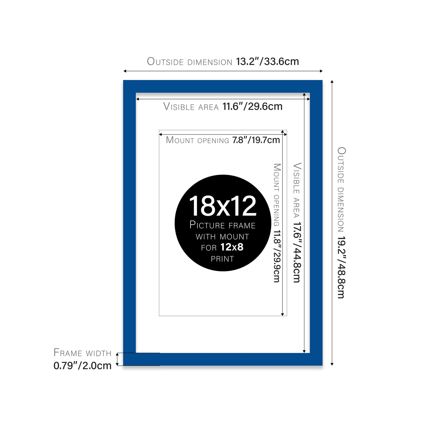 Blue Picture Frame 20mm Edge