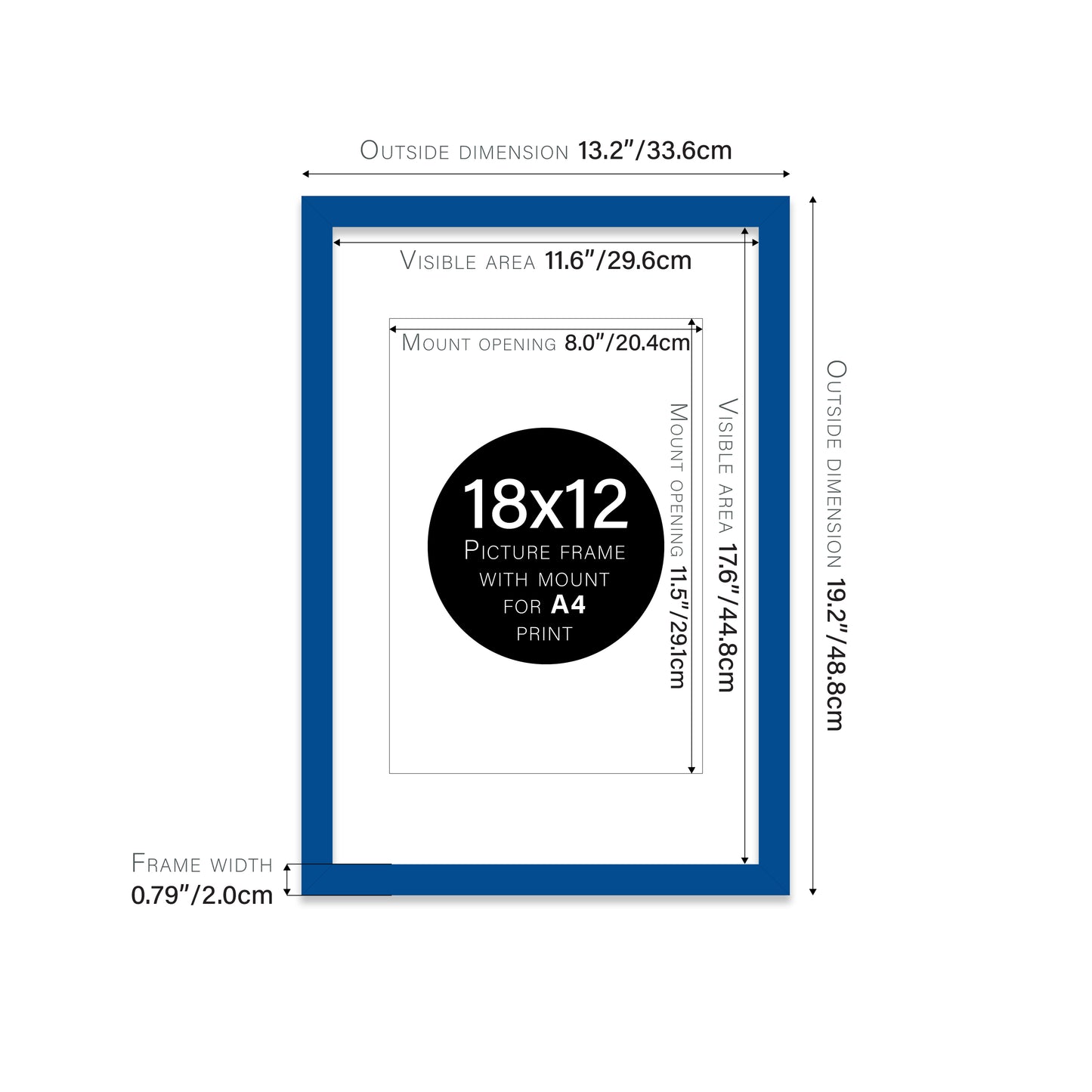 Blue Picture Frame 20mm Edge