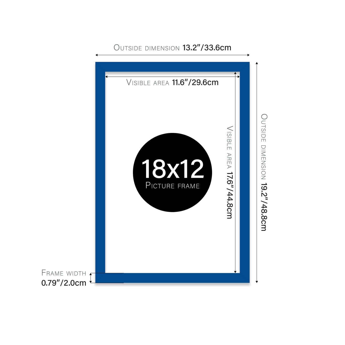 Blue Picture Frame 20mm Edge