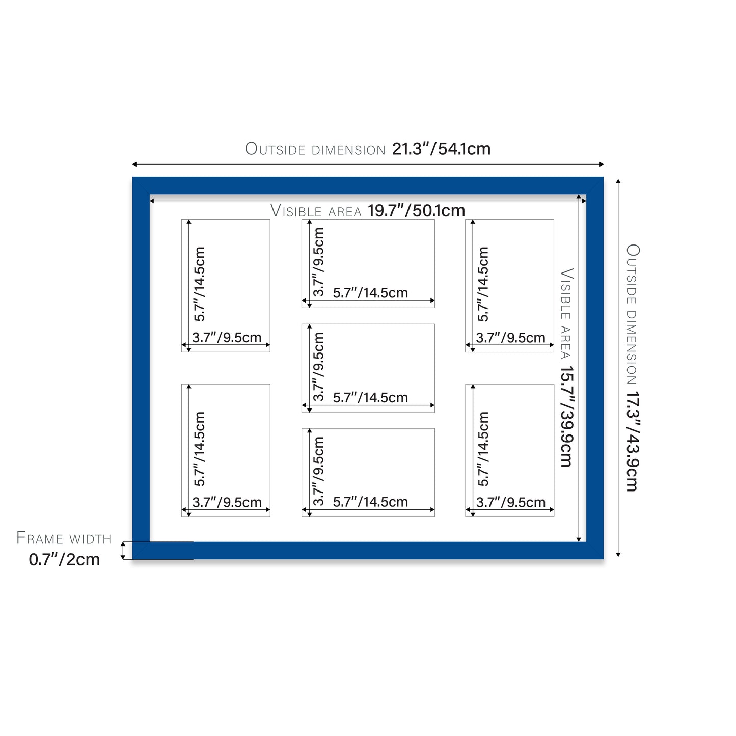 Blue Picture Frame 20mm Edge