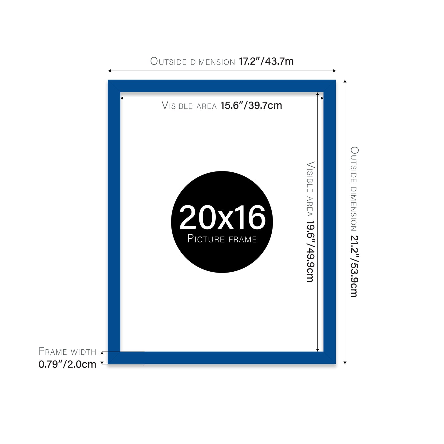 Blue Picture Frame 20mm Edge