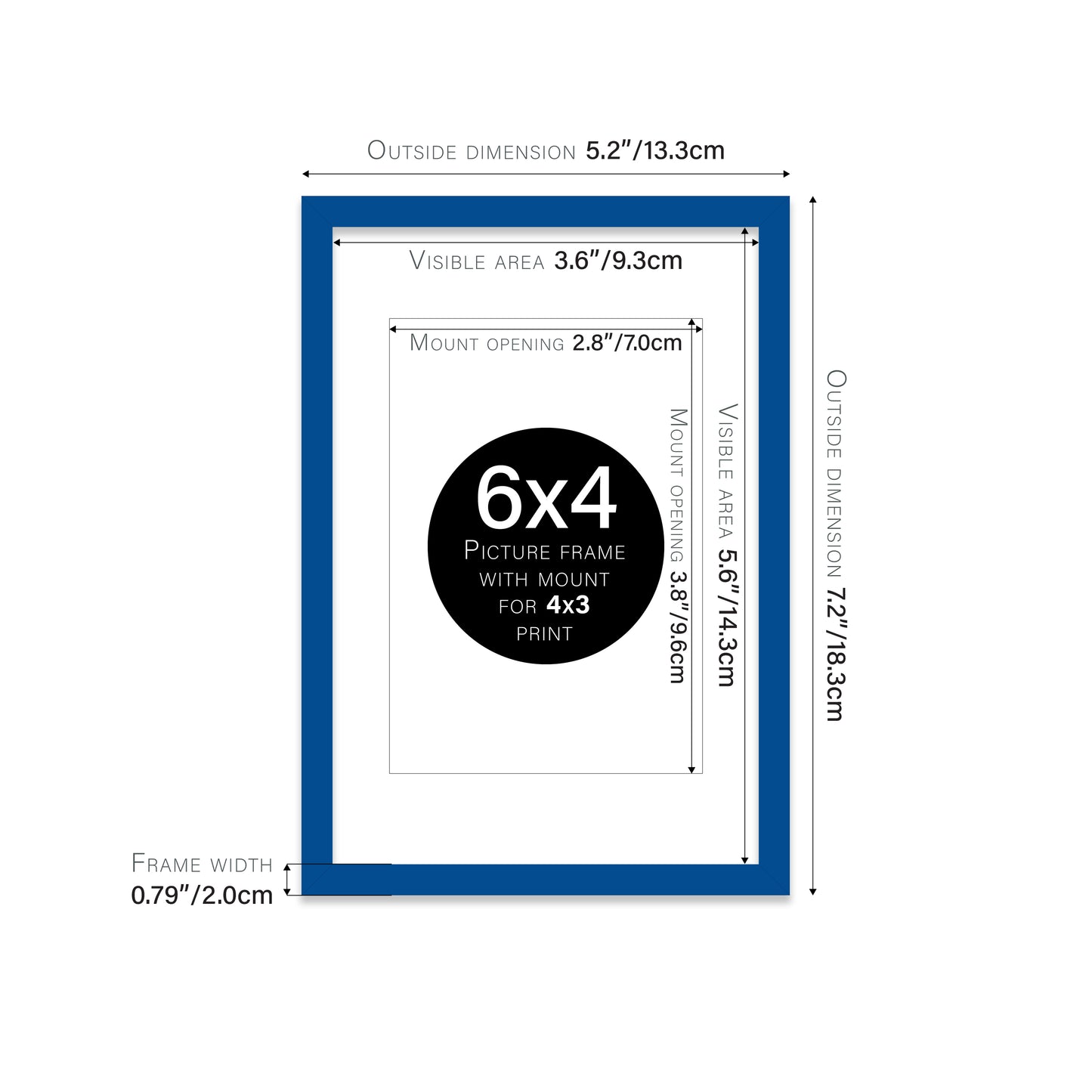 Blue Picture Frame 20mm Edge