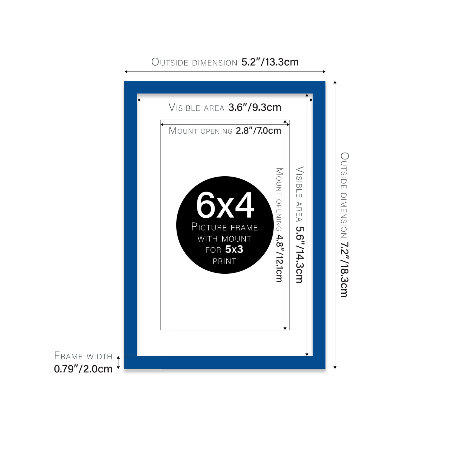 Blue Picture Frame 20mm Edge