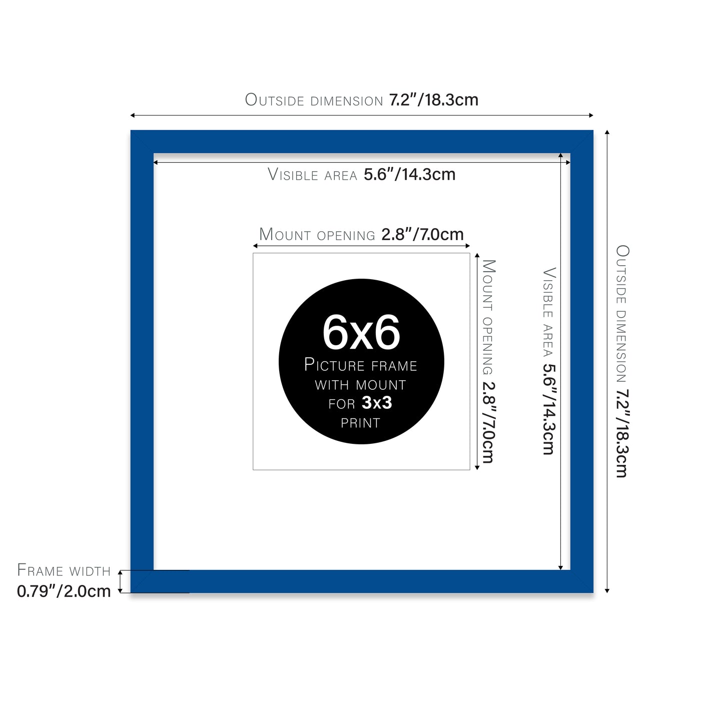 Blue Picture Frame 20mm Edge