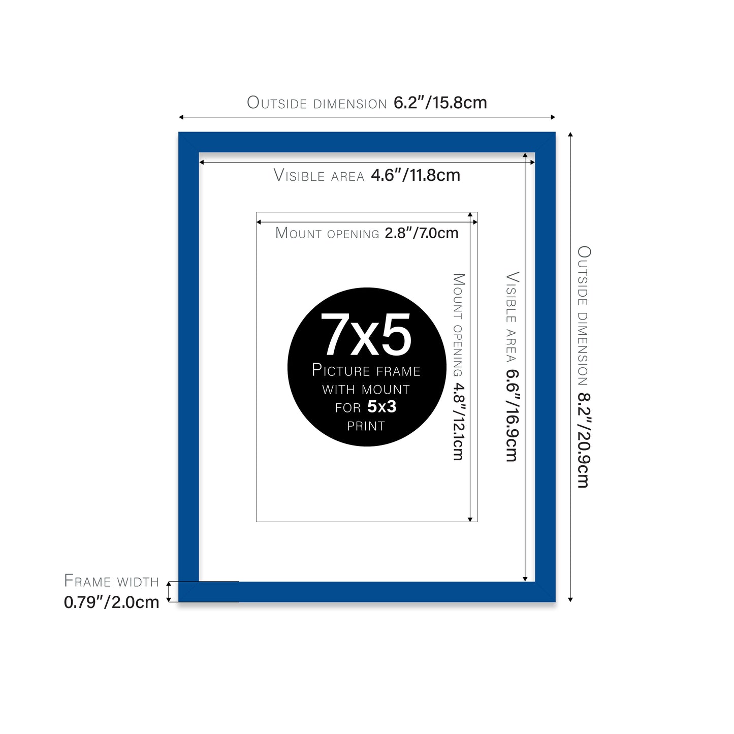 Blue Picture Frame 20mm Edge