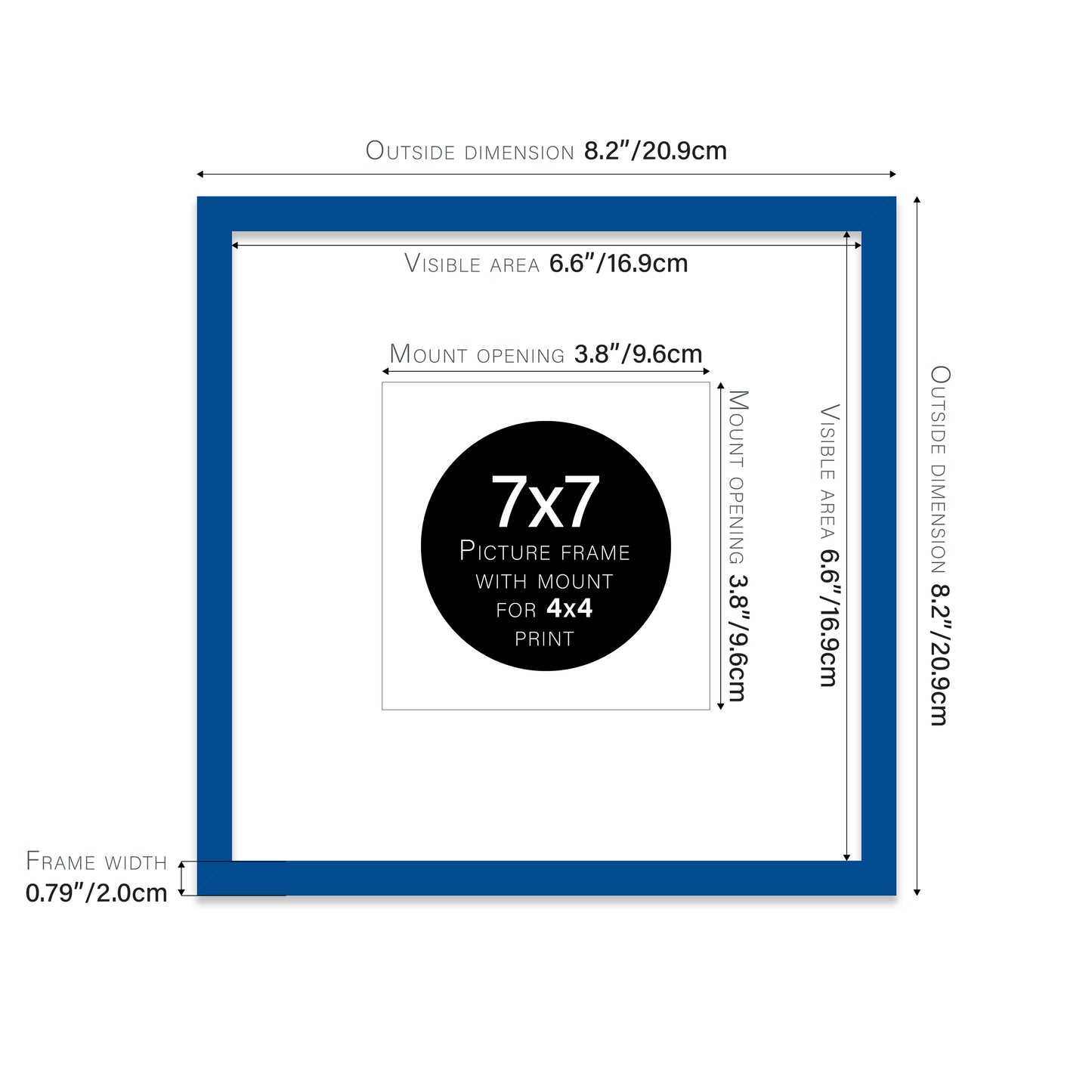 Blue Picture Frame 20mm Edge