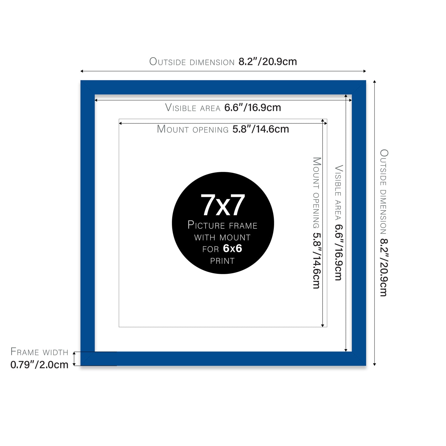Blue Picture Frame 20mm Edge