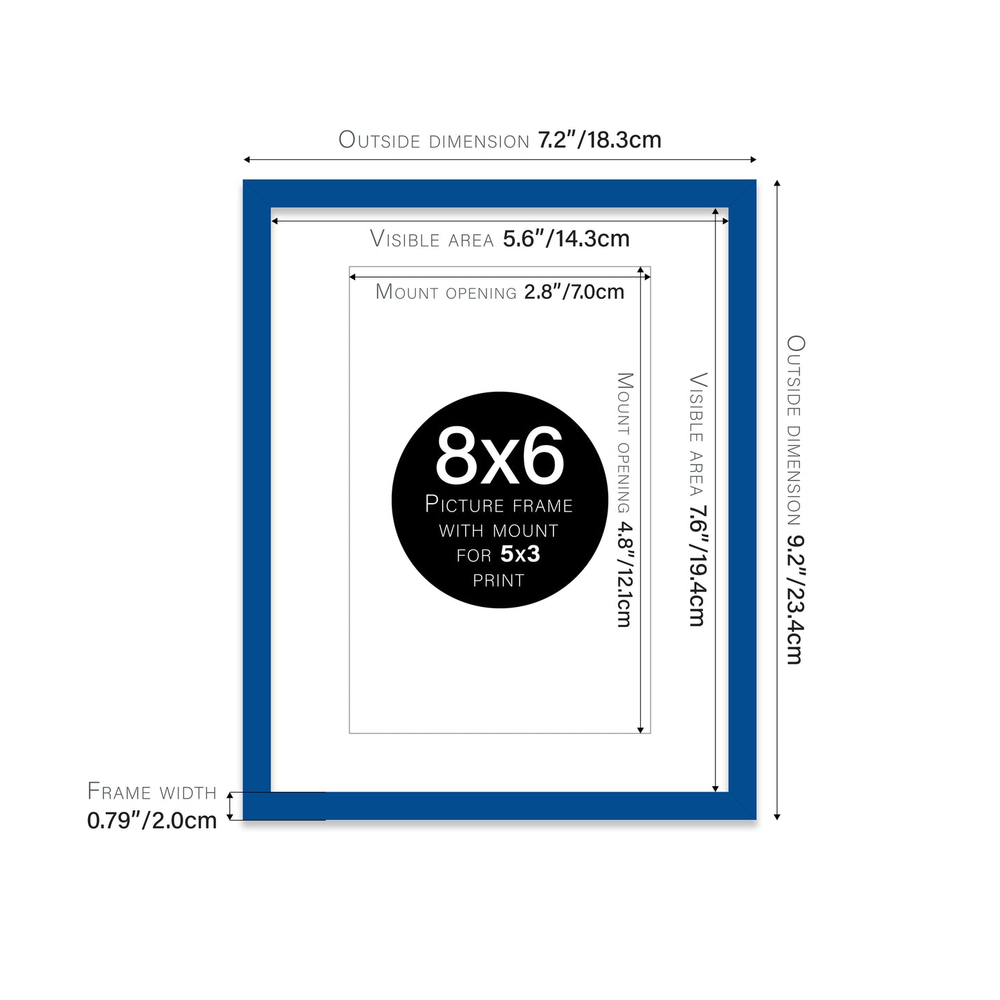Blue Picture Frame 20mm Edge