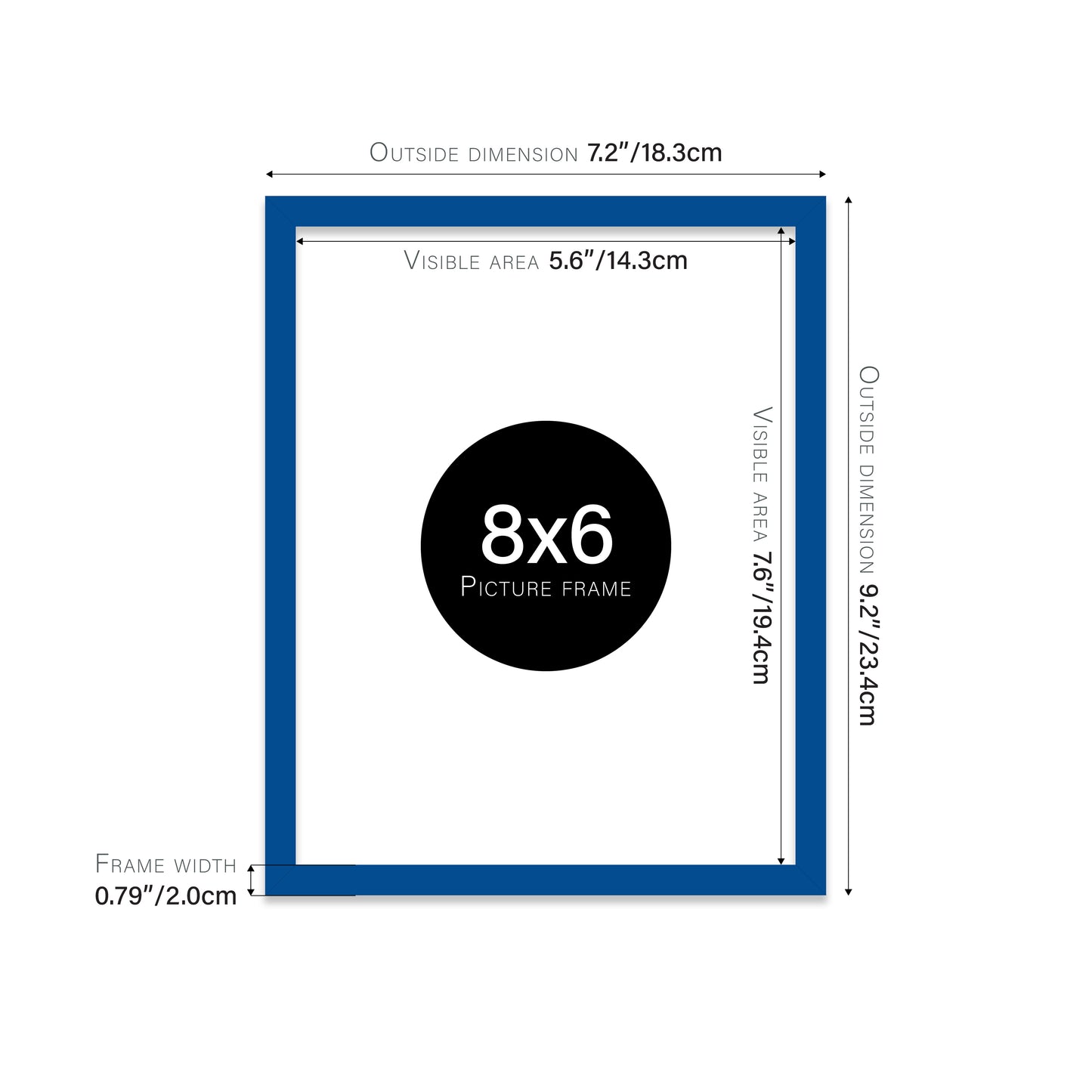 Blue Picture Frame 20mm Edge