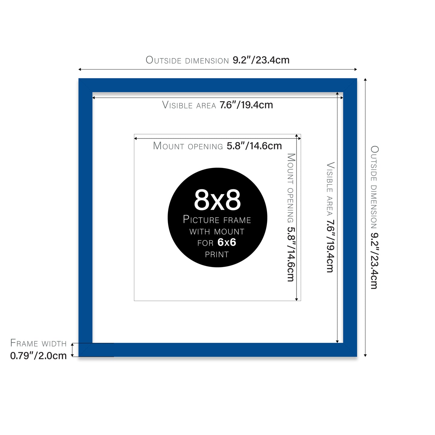 Blue Picture Frame 20mm Edge