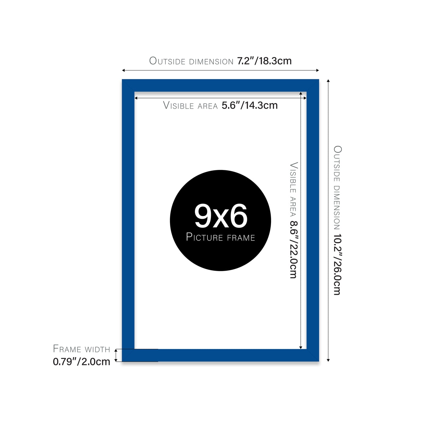 Blue Picture Frame 20mm Edge