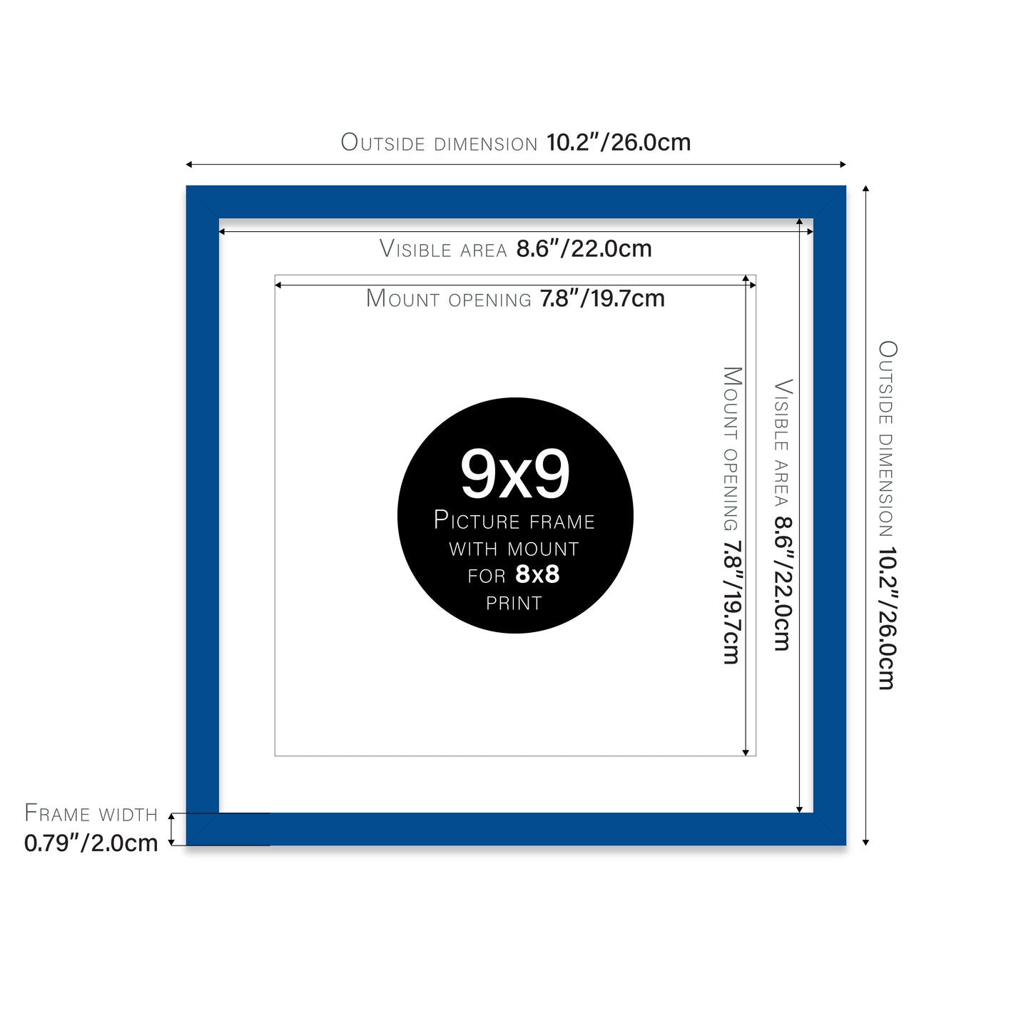 Blue Picture Frame 20mm Edge
