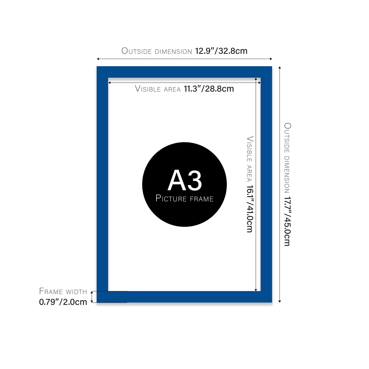 Blue Picture Frame 20mm Edge