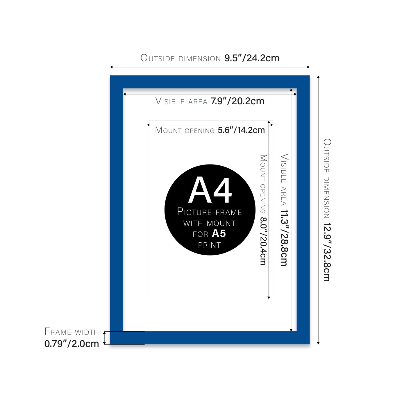 Blue Picture Frame 20mm Edge