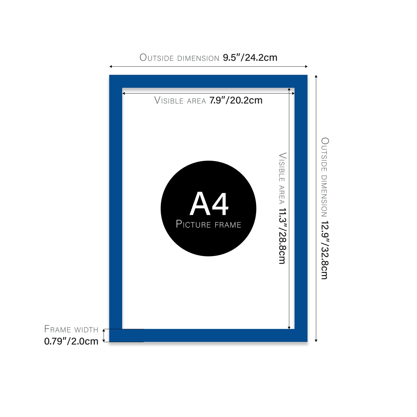 Blue Picture Frame 20mm Edge