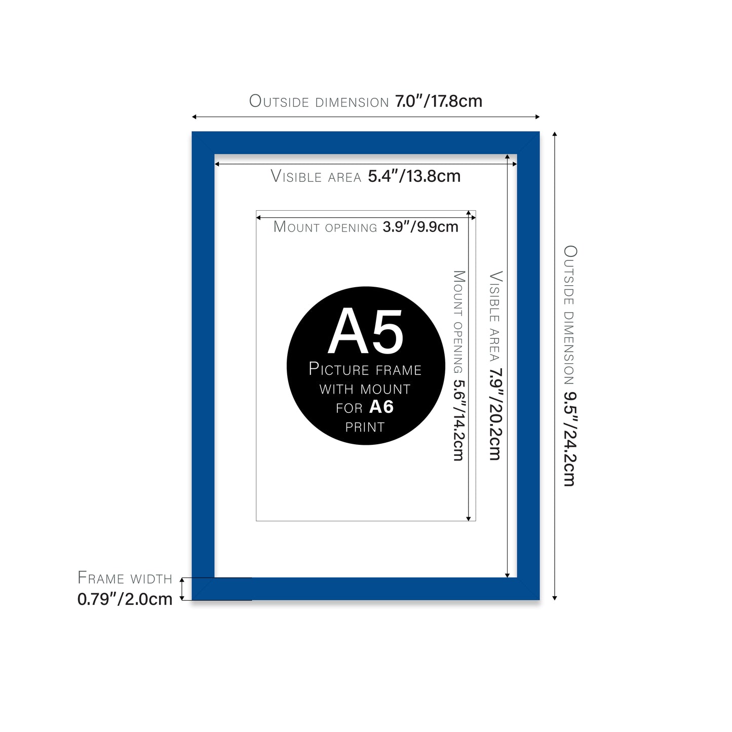 Blue Picture Frame 20mm Edge