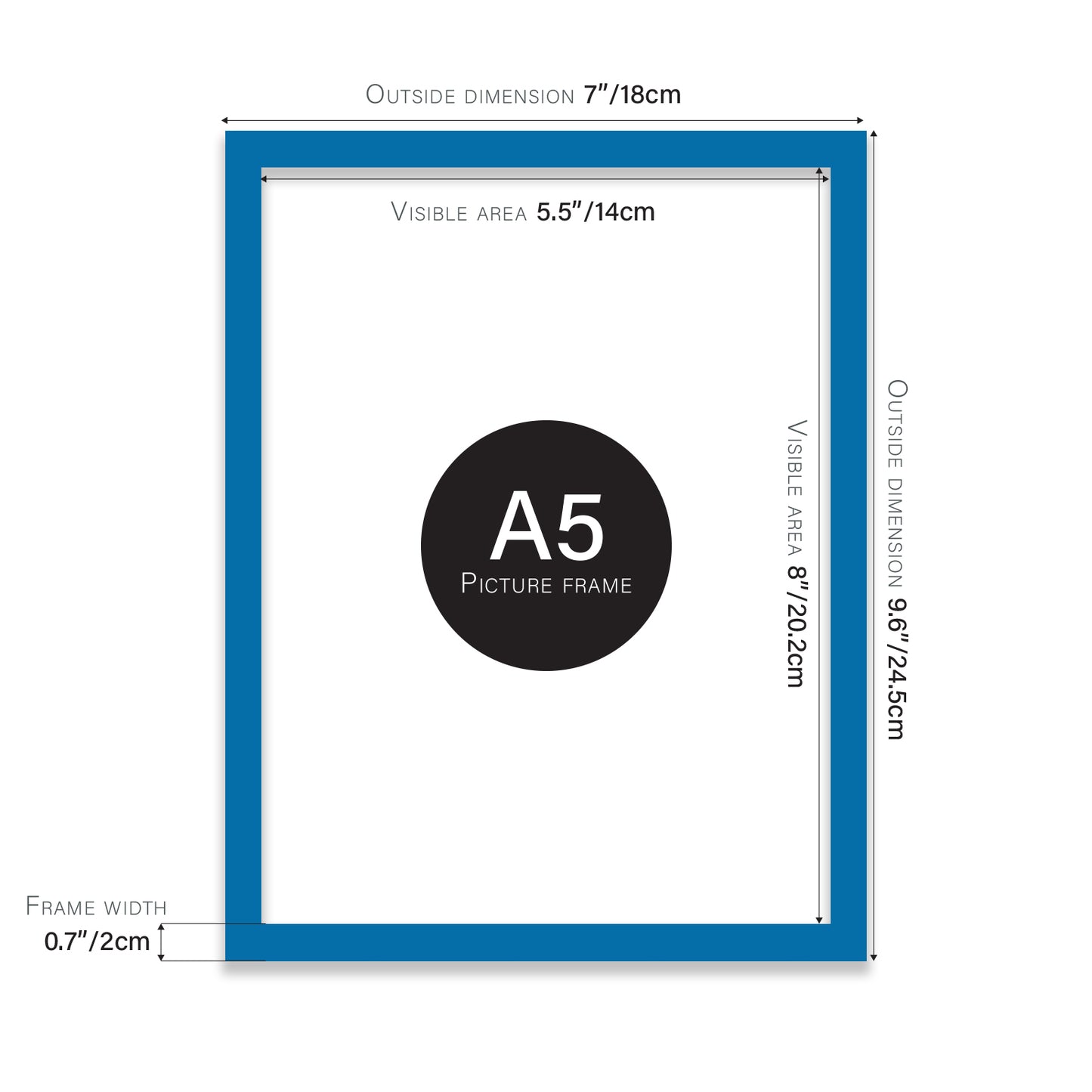 Blue A5 bulk photo frames