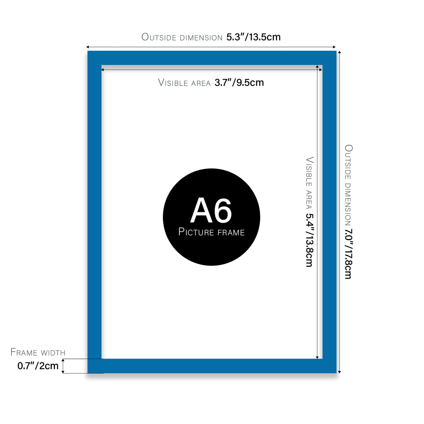 Blue A6 Picture Frame b2b