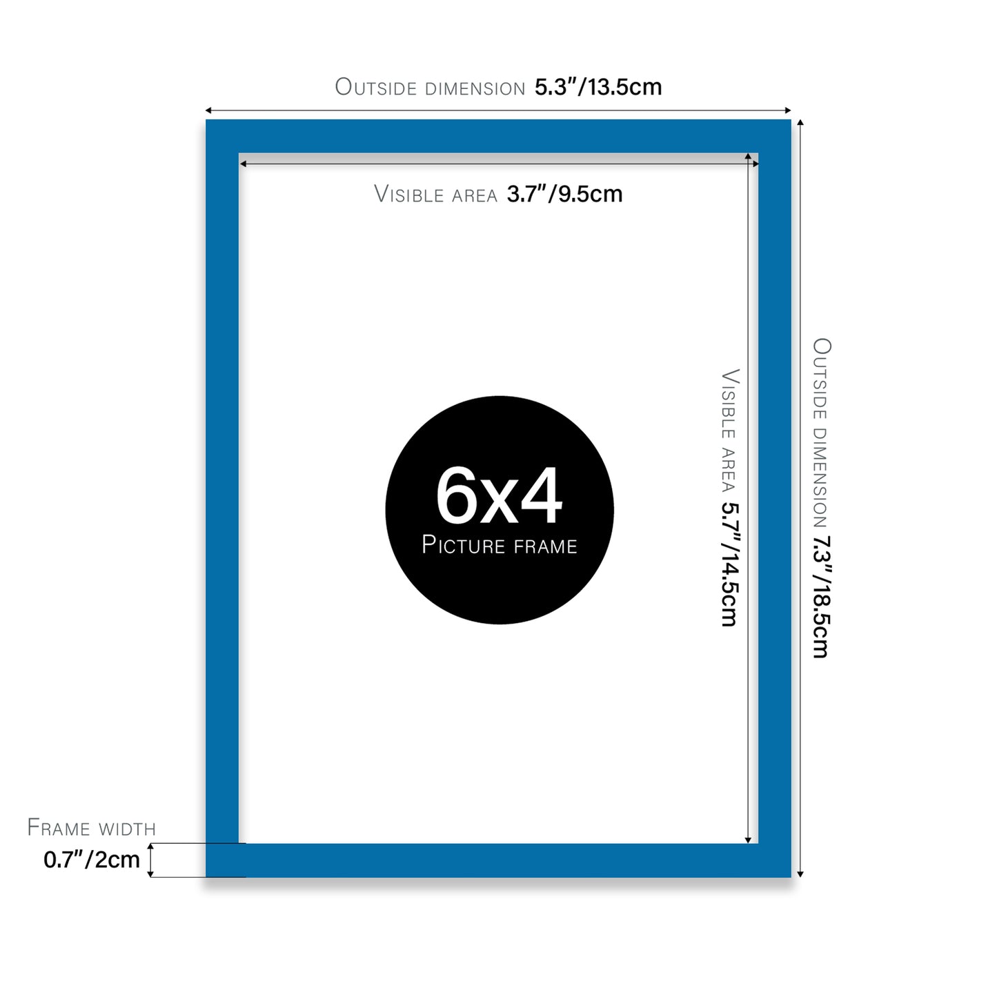 Blue 6x4" picture frame for stores