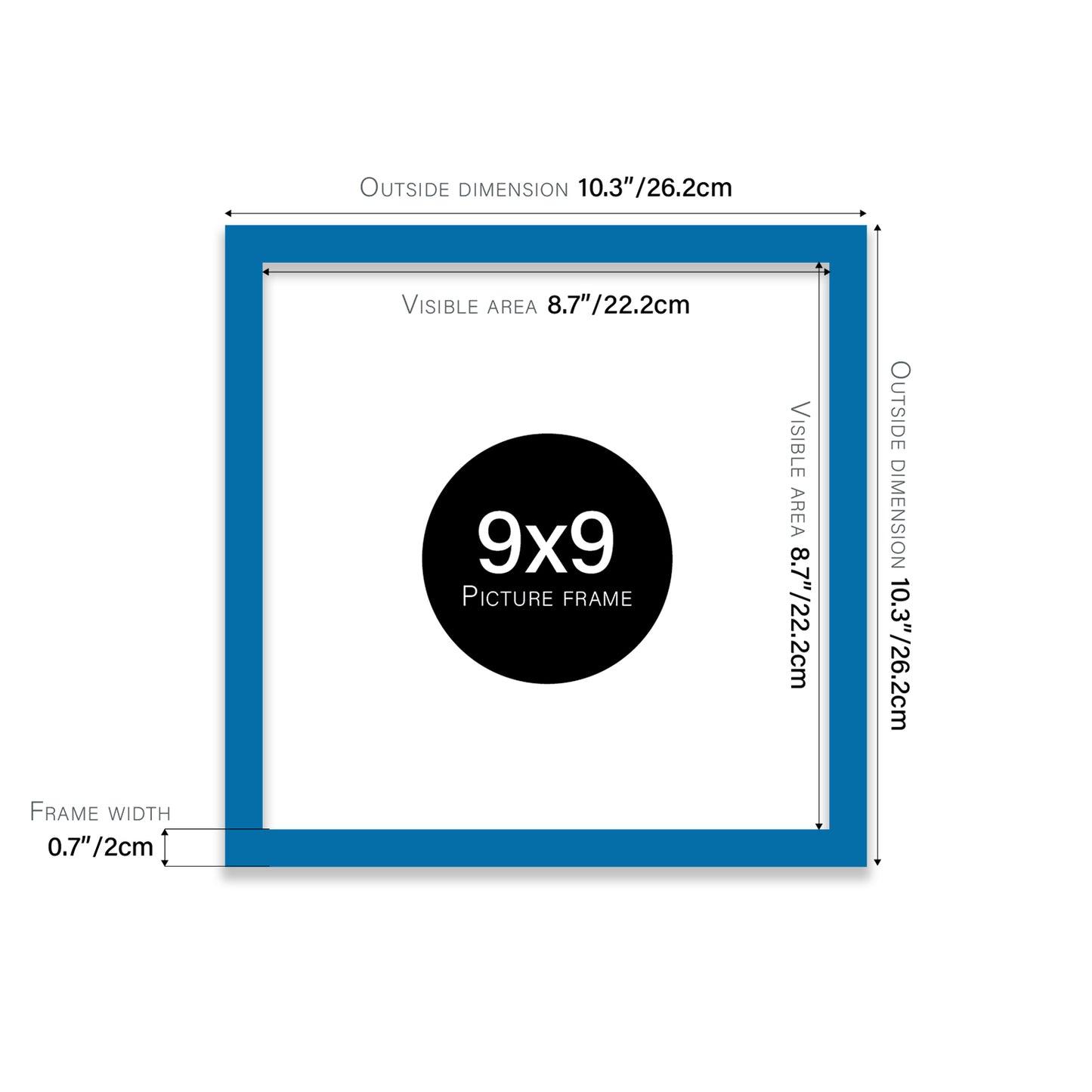 Blue 9x9" affordable wholesale frames for wall art