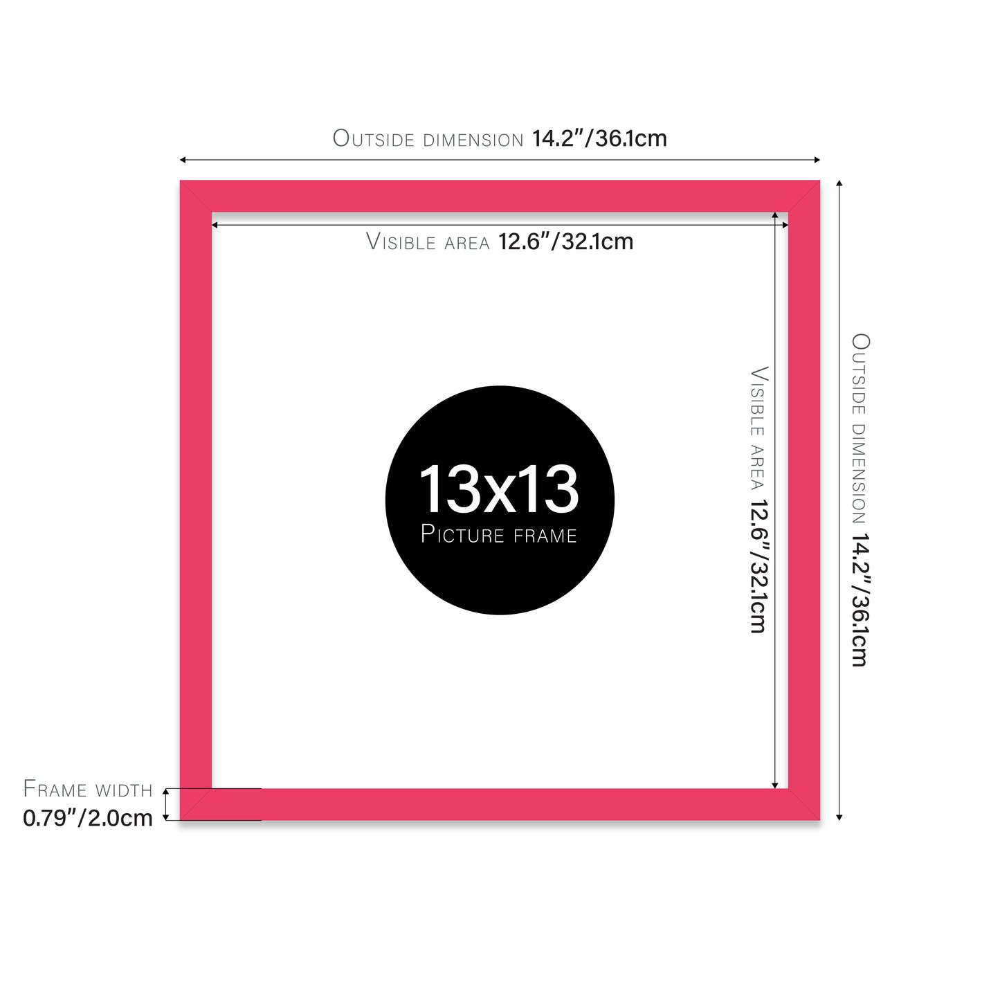 Bright Pink 13x13" Picture Frame b2b