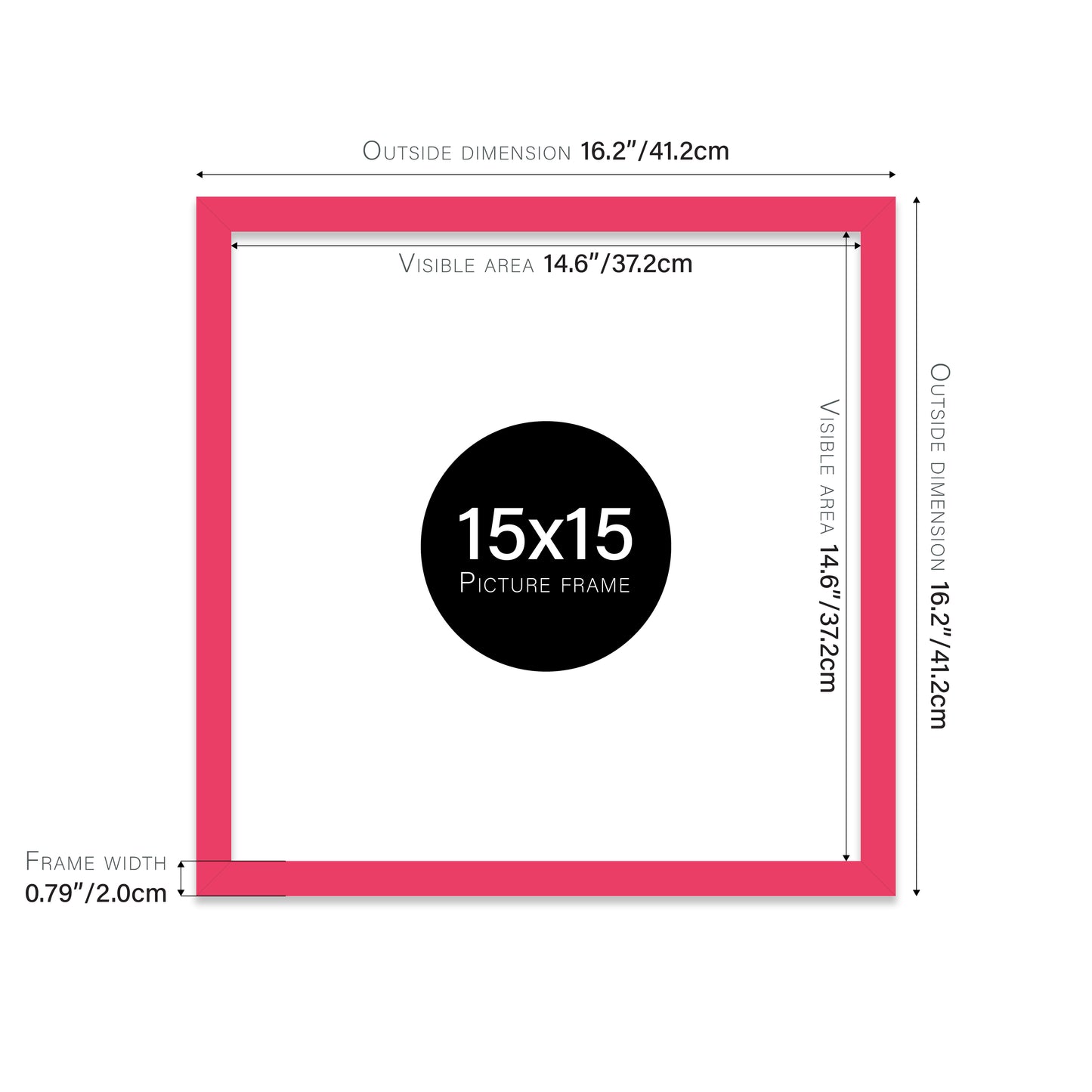 Bright Pink 15x15" Picture Frame b2b