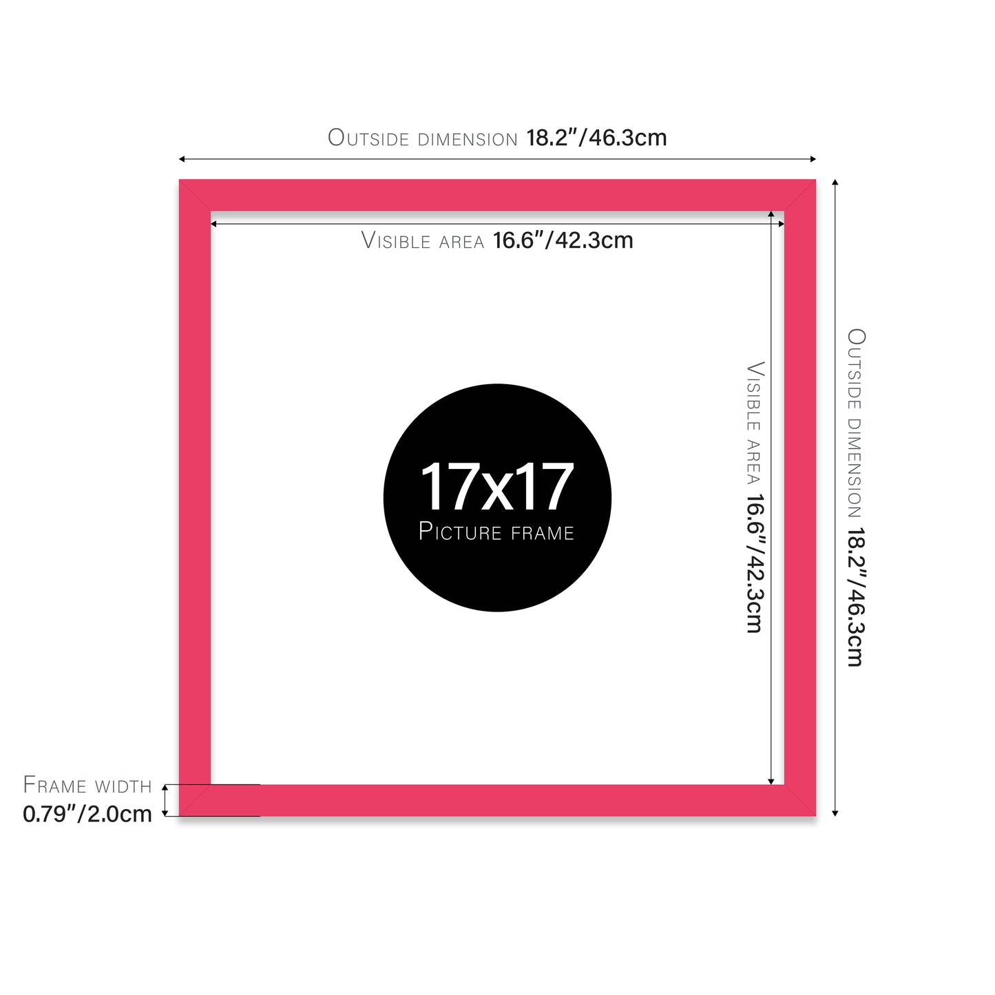 Bright Pink 17x17" certificate frame wholesale