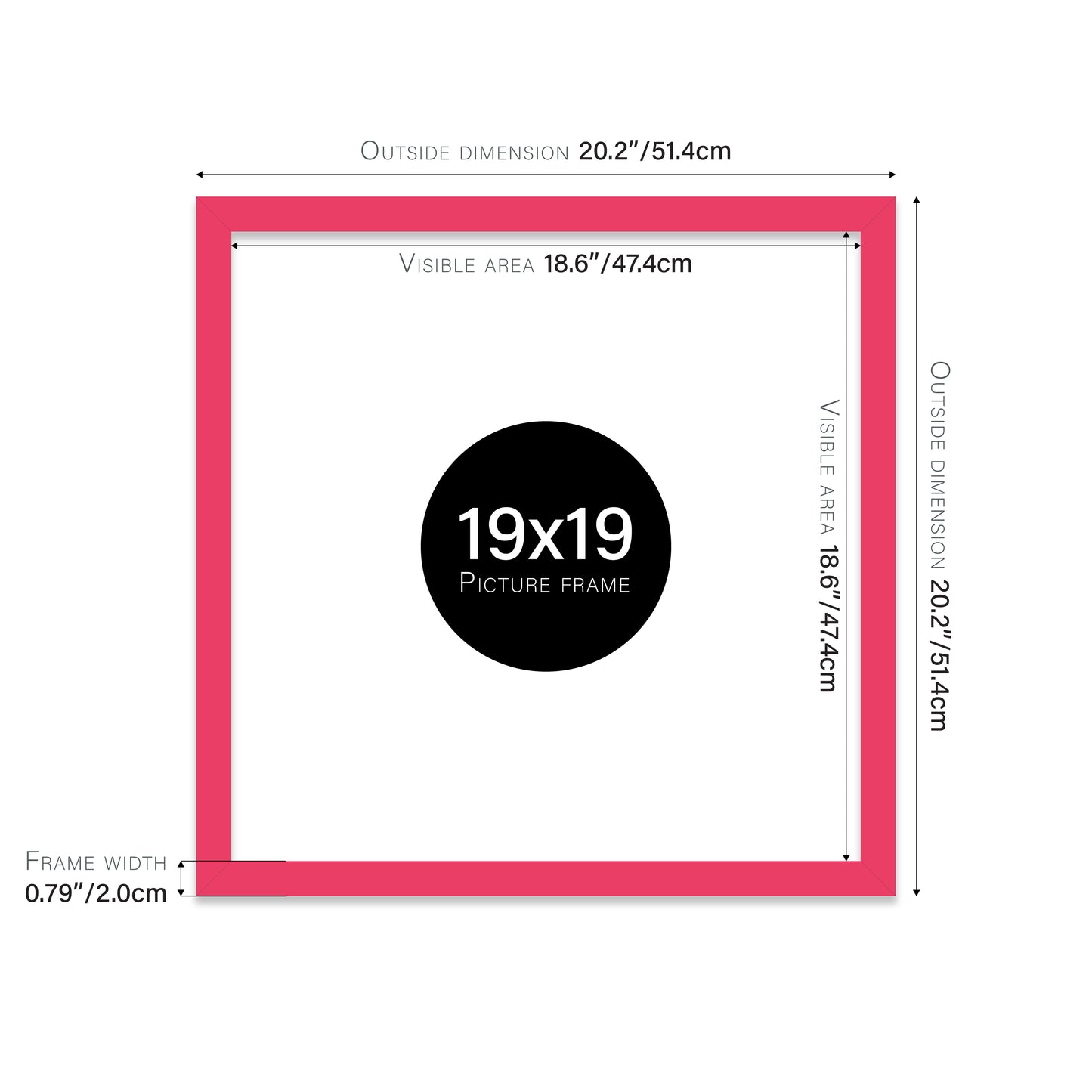 Bright Pink 19x19" Polcore frame bulk buy