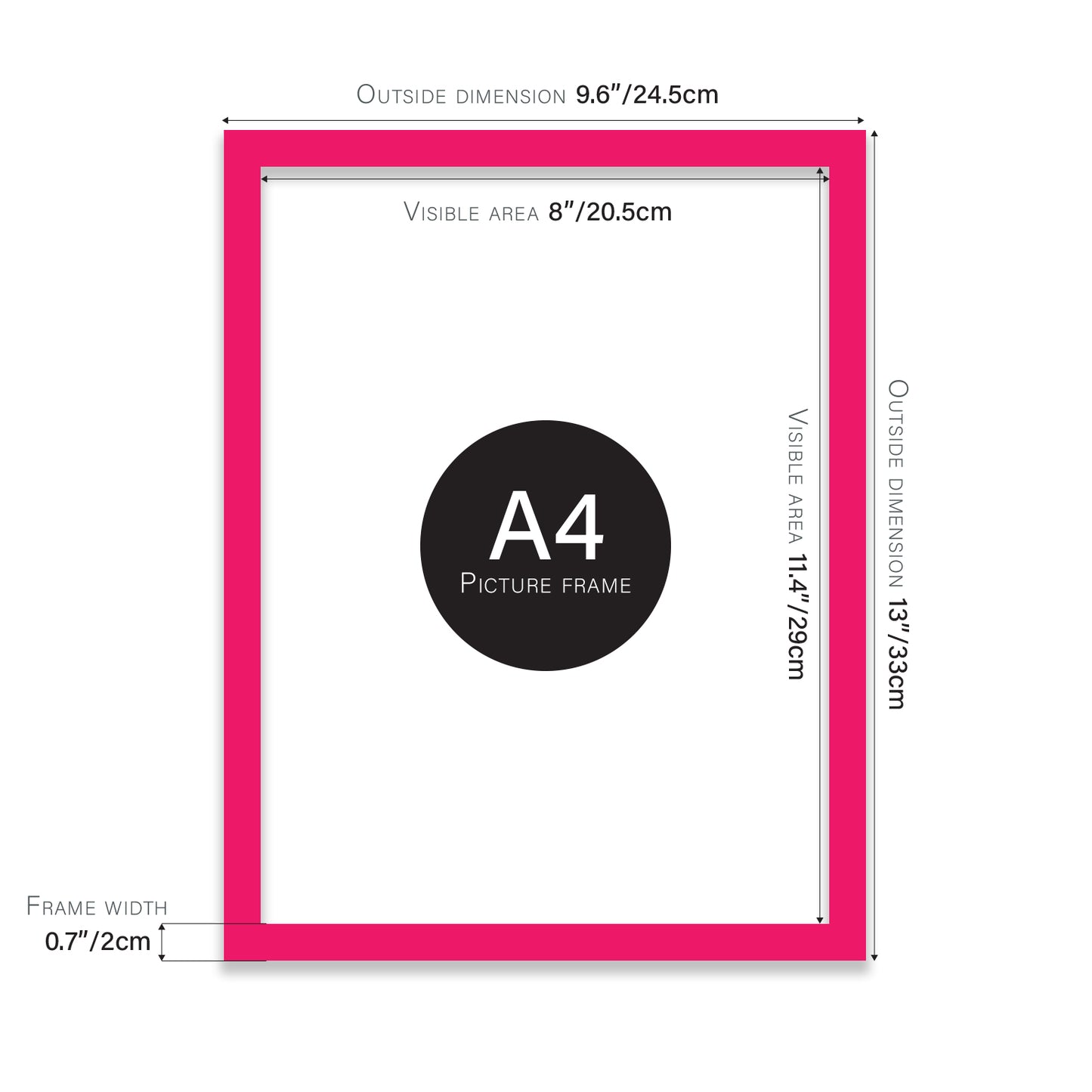 Bright Pink A4 certificate frame wholesale