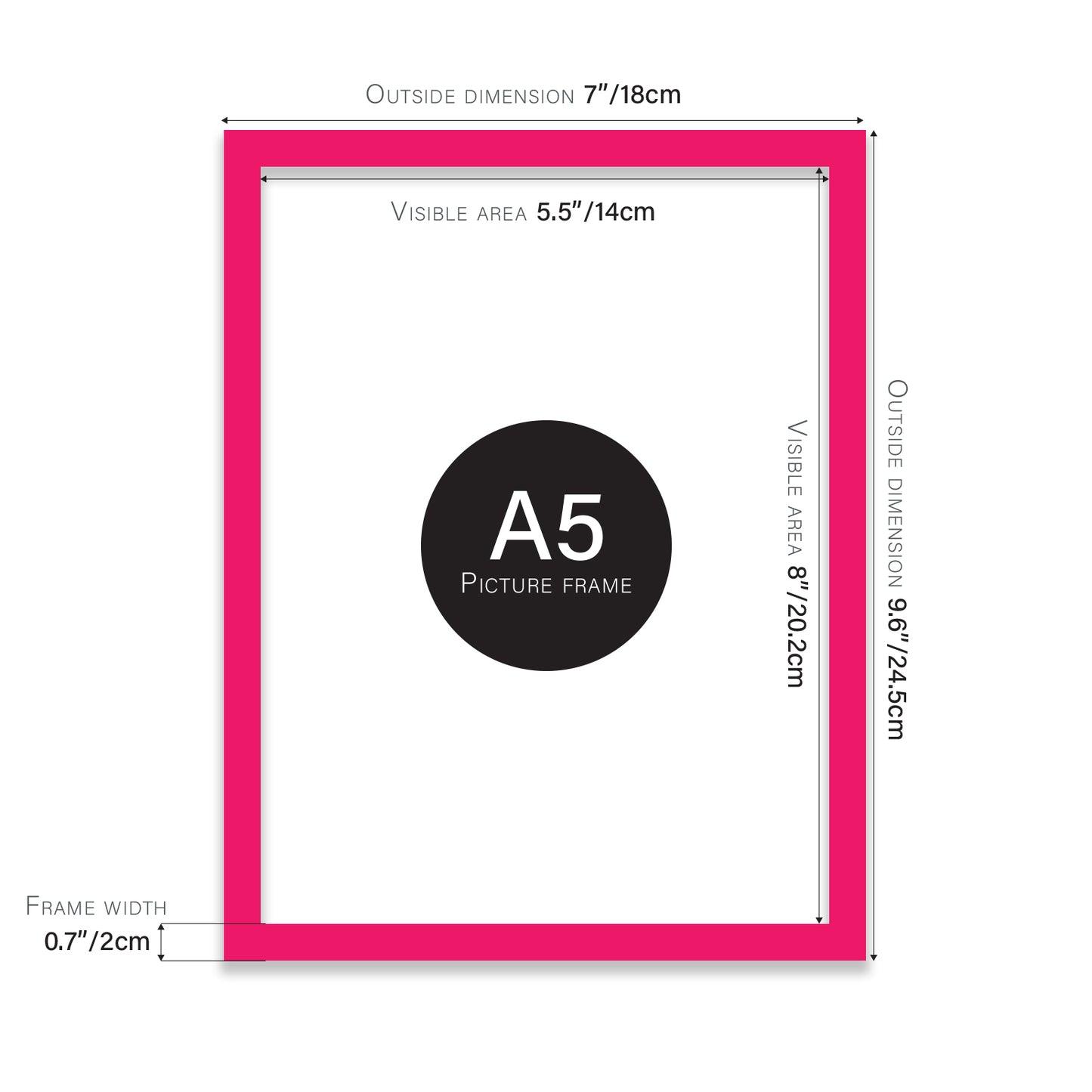 Bright Pink A5 bulk photo frames