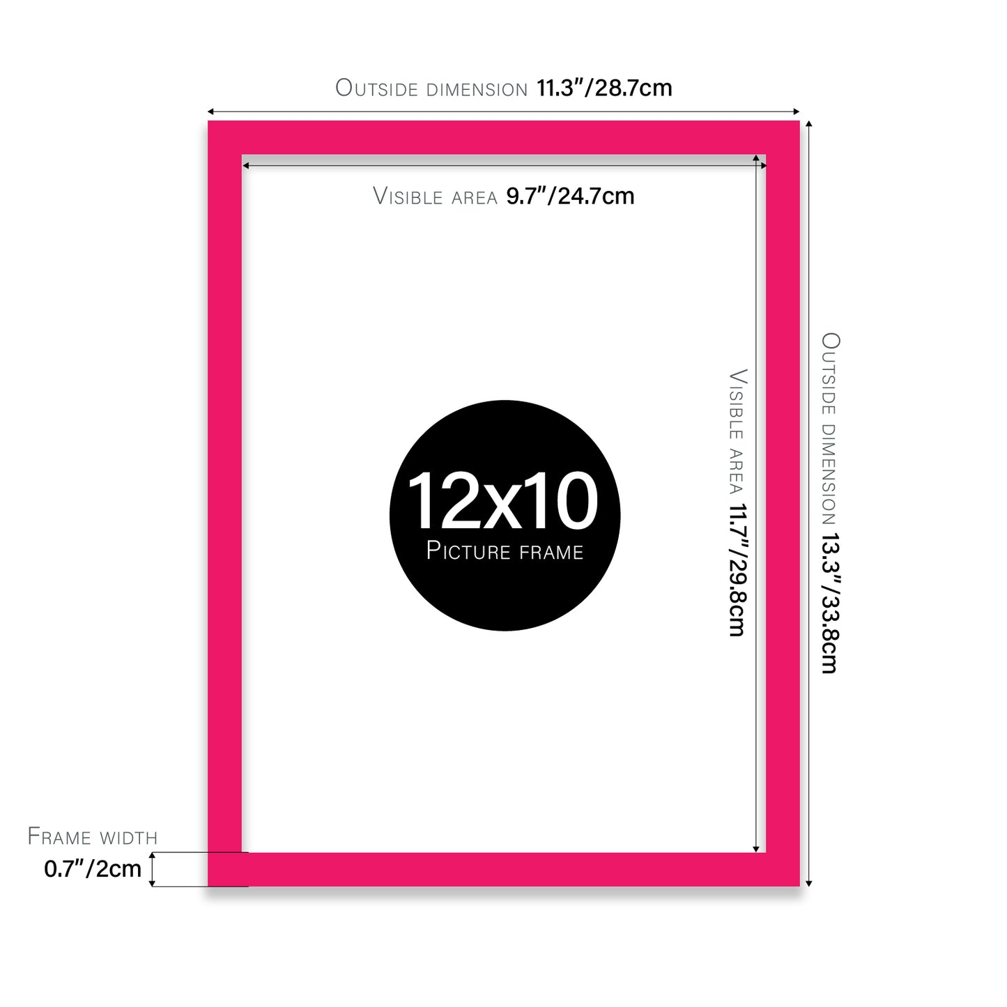 Bright Pink 12x10" affordable wholesale frames for wall art