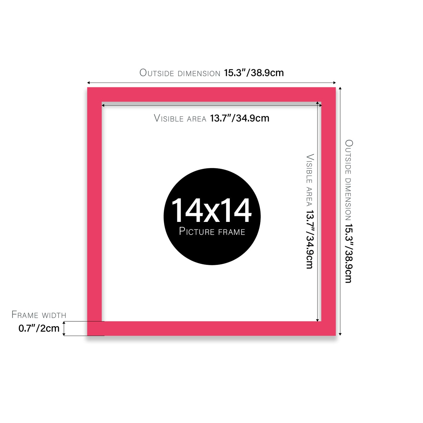 Bright Pink 14x14" bulk photo frames