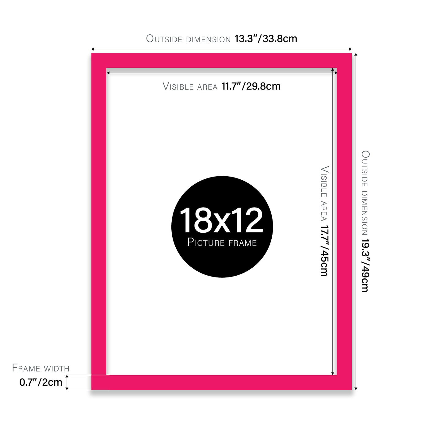 Bright Pink 18x12" Picture Frame b2b