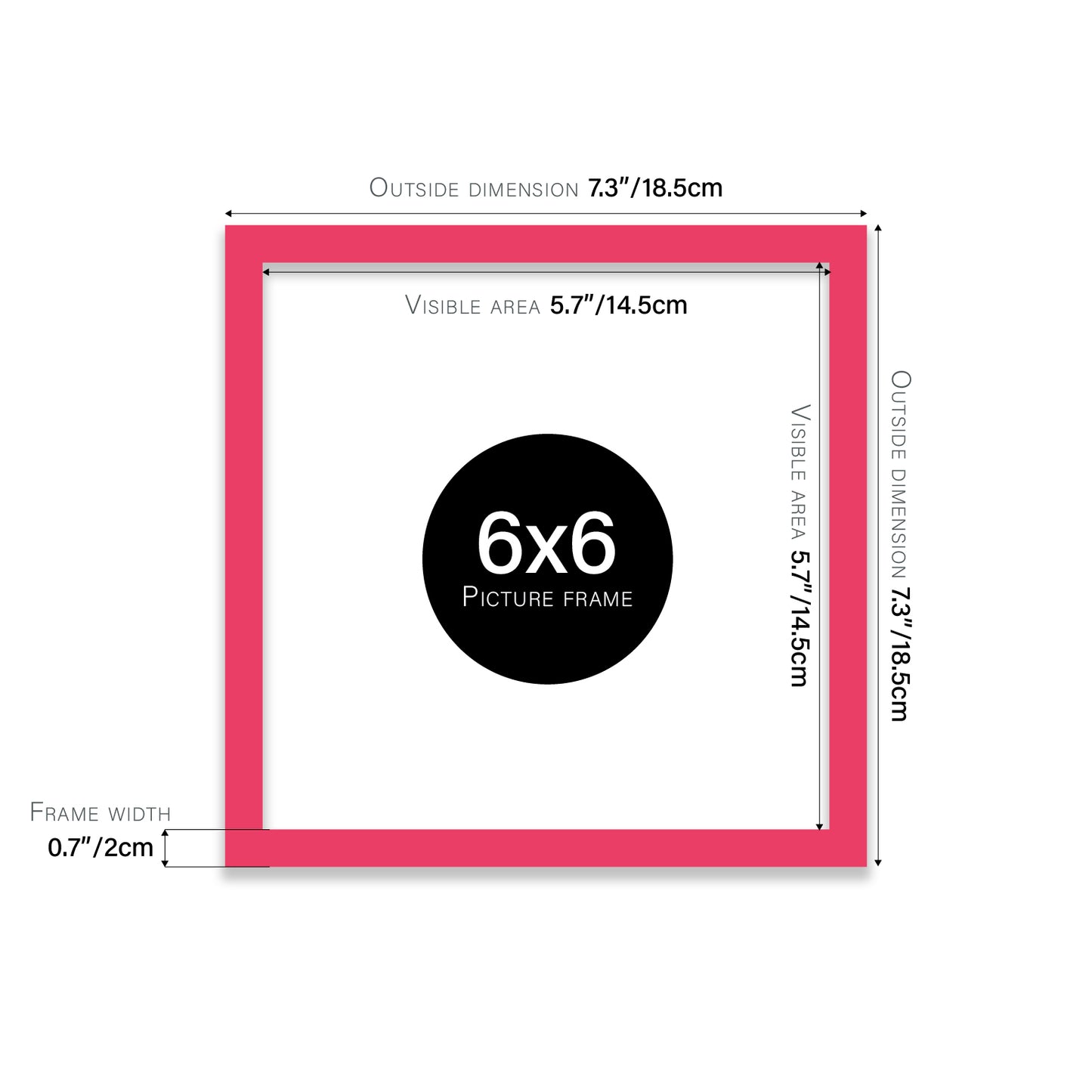 Bright Pink 6x6" frame trade supplier
